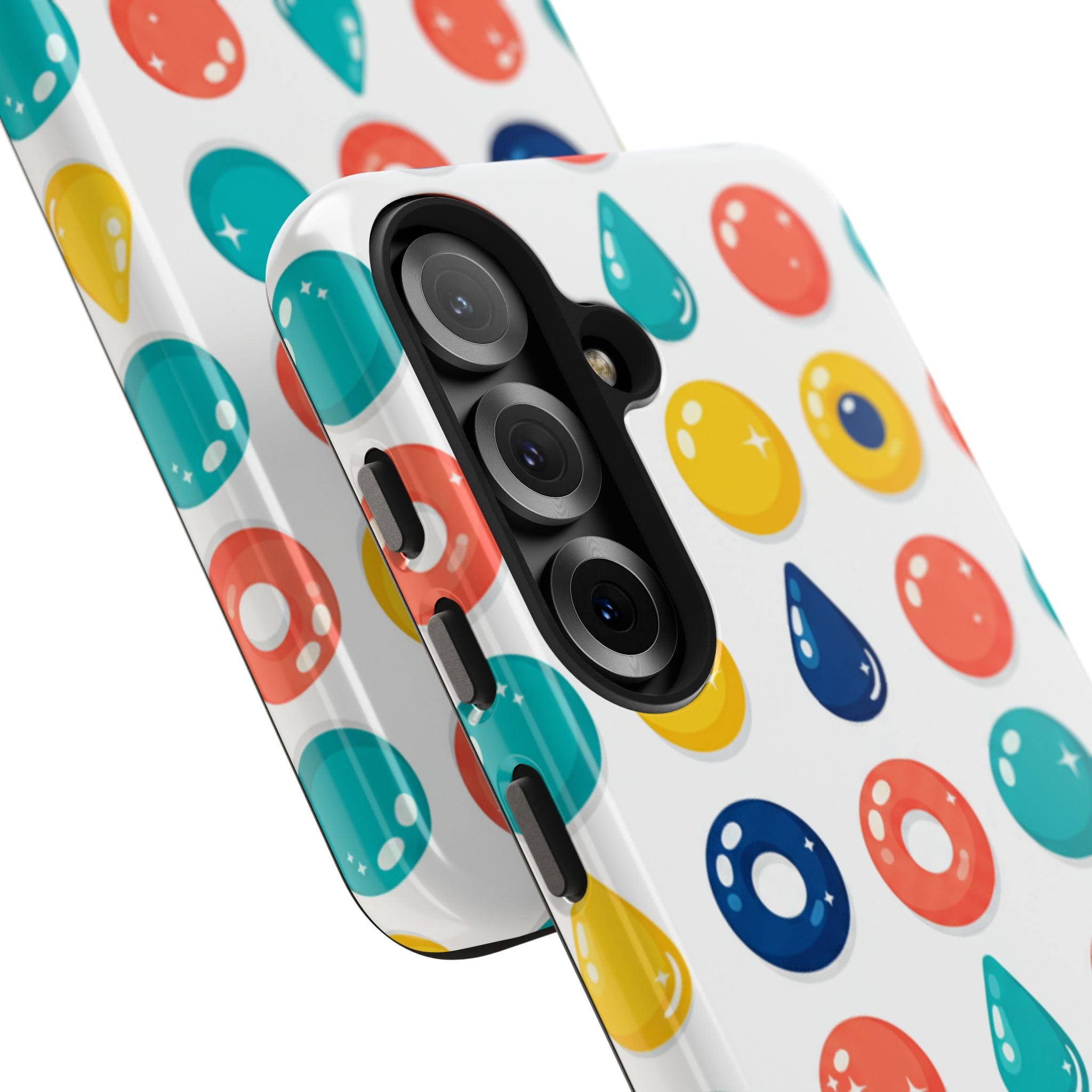Colorful Candy Dot Tough Phone Case — Bright Retro Polka Drop Design