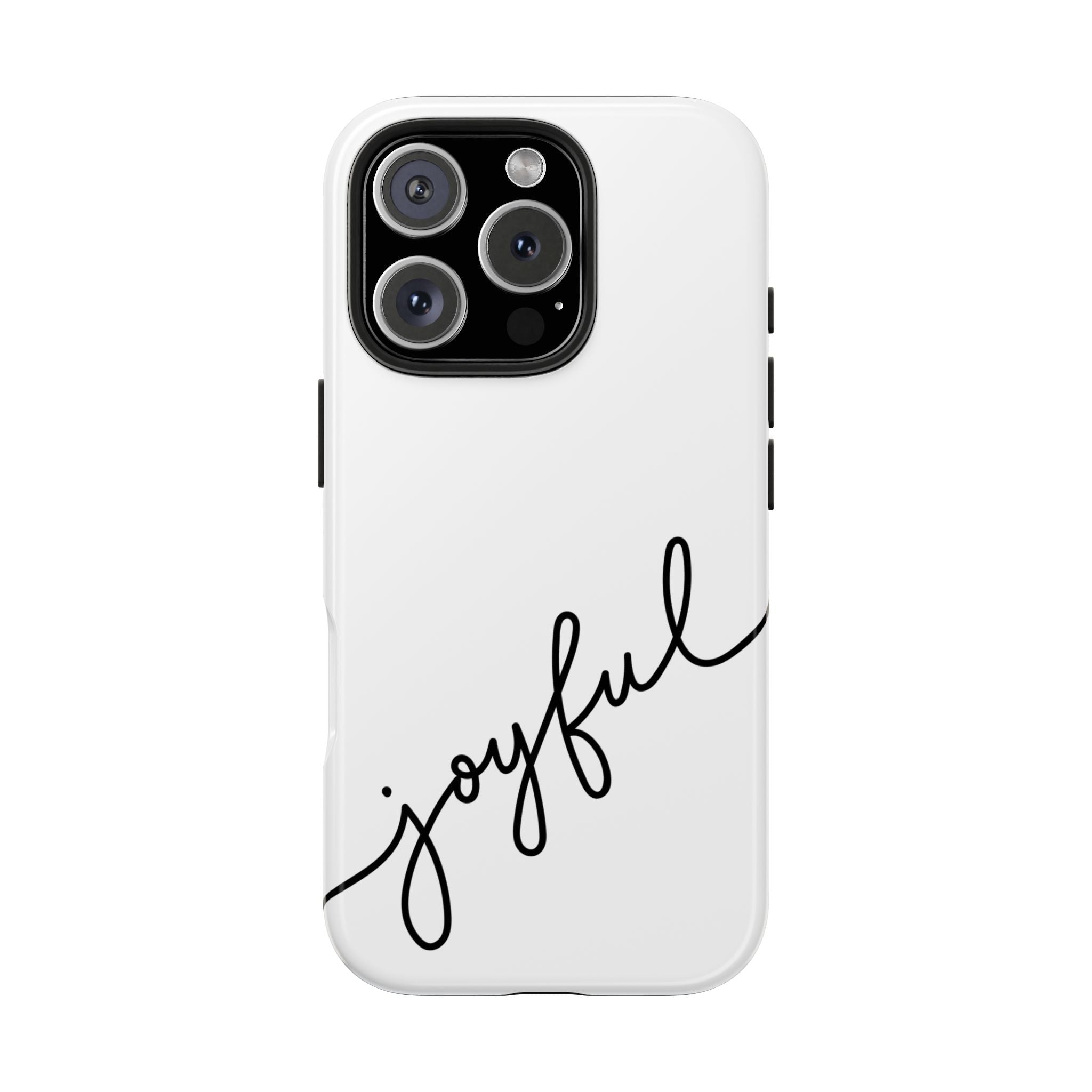 Joyful Tough Phone Case — Minimal Script Protective Phone Cover