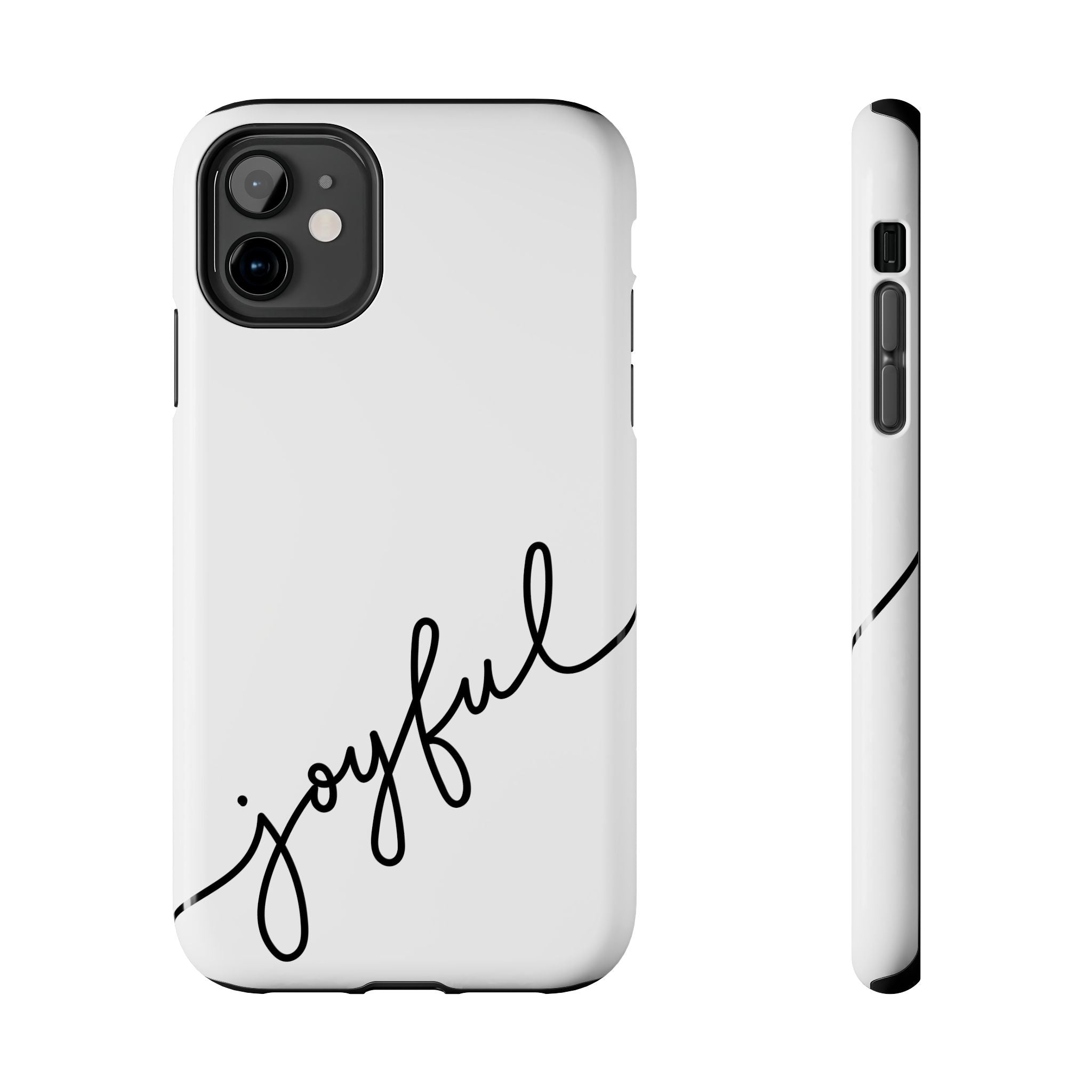 Joyful Tough Phone Case — Minimal Script Protective Phone Cover