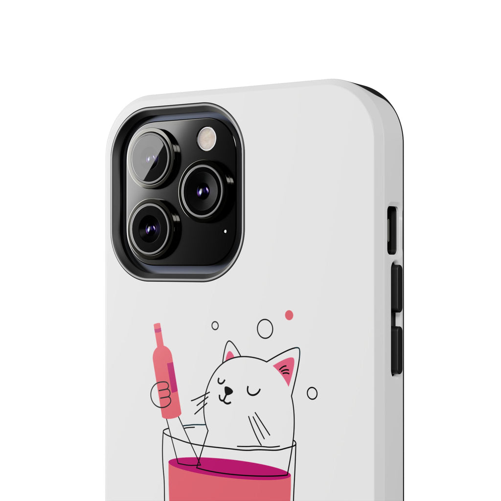 Cat Wine Phone Case — Cute Cat in Wine Glass Protective Case