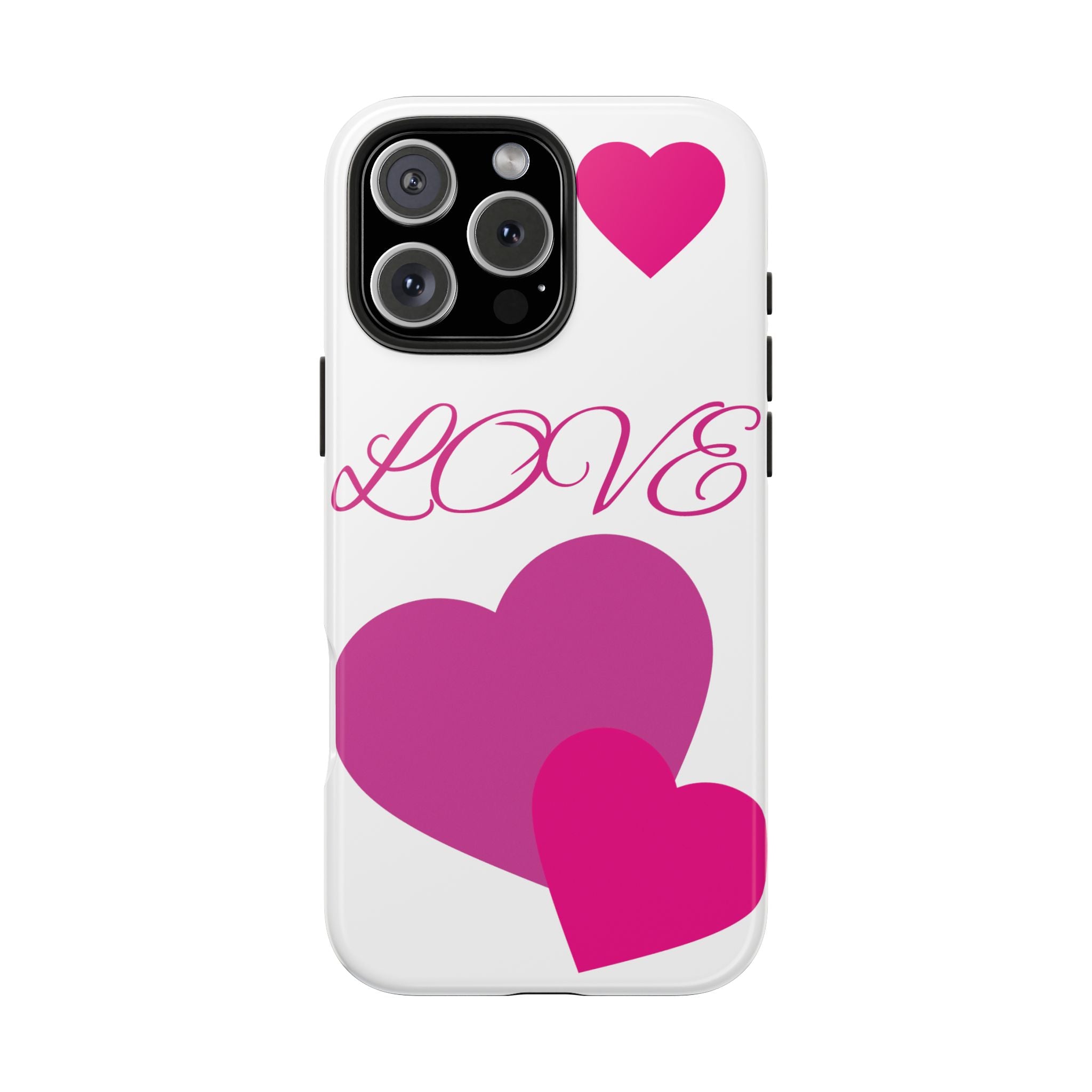 Love Heart Tough Phone Case — Pink Hearts Protective Phone Cover