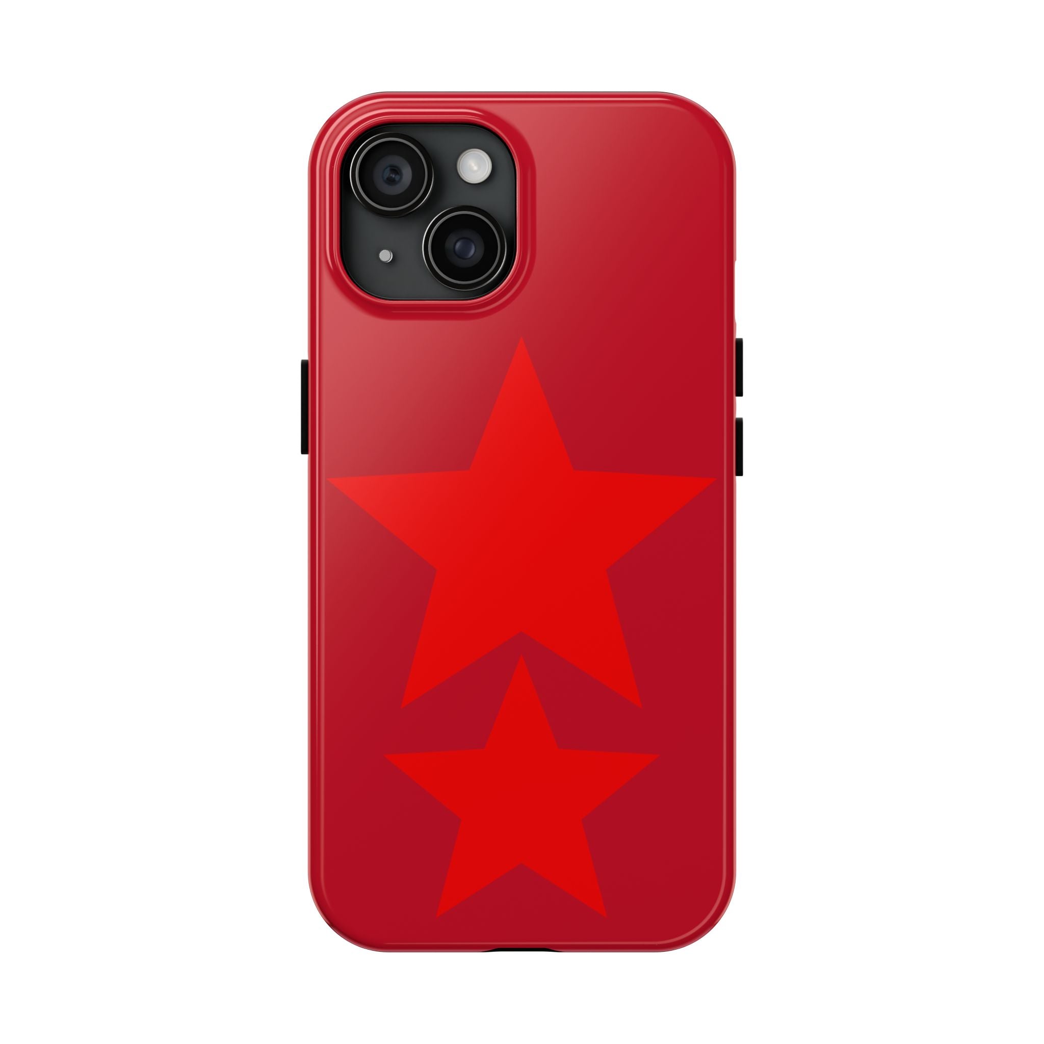 Red Star Tough Phone Case — Dual-Star Protective iPhone Cover
