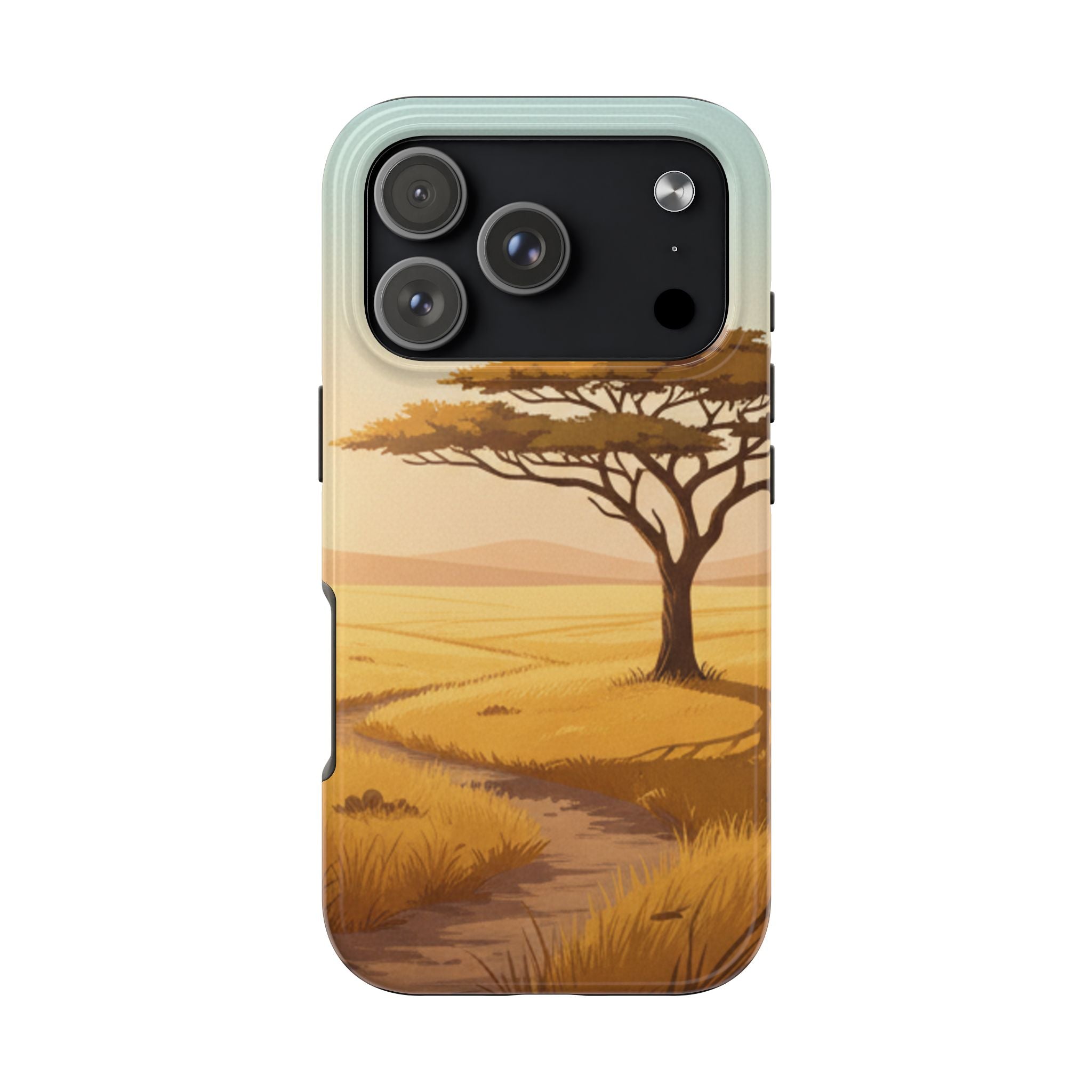 Safari Sunset Tough Phone Case — African Savanna Tree Design