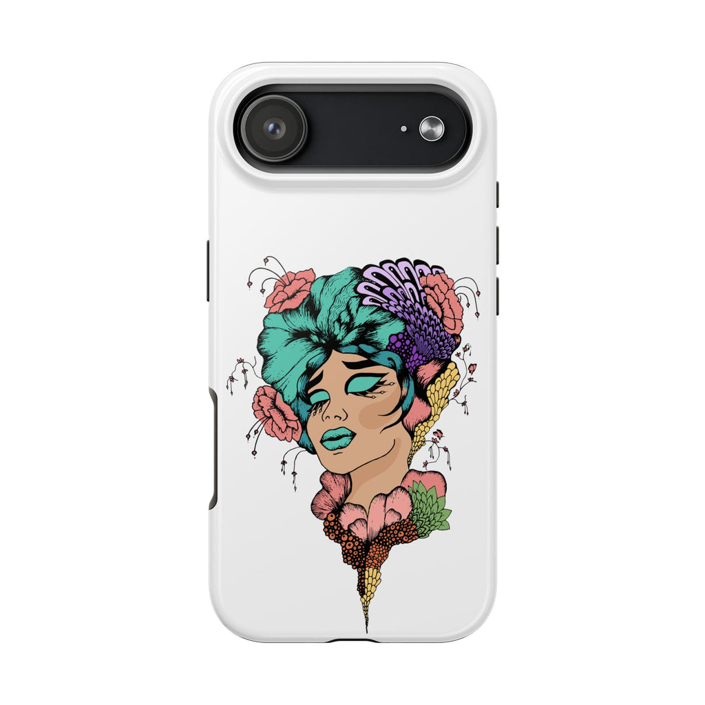 Tough Phone Case — Floral Pop Art Portrait Protective Cover
