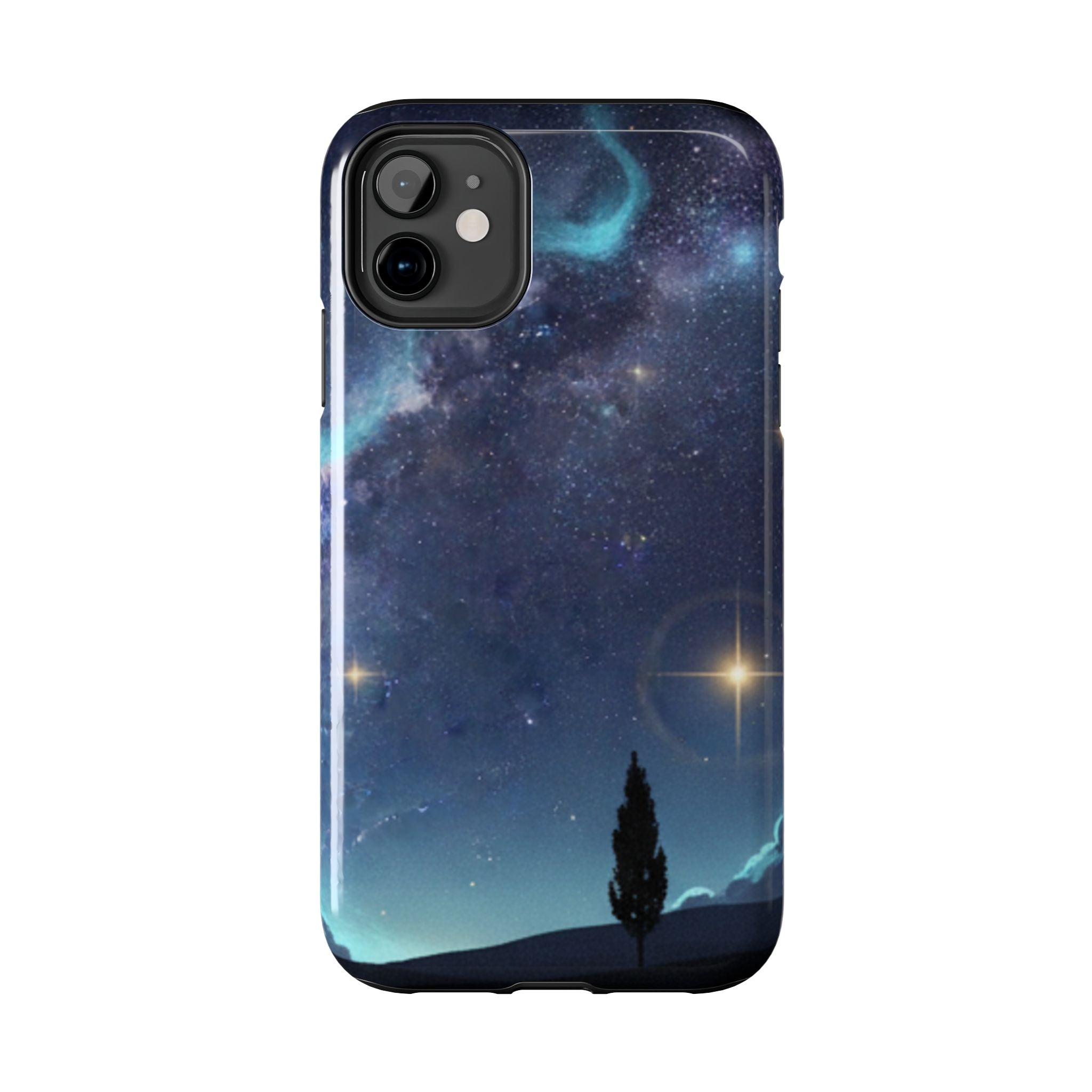 Galaxy Night Sky Tough Phone Case — Starry Landscape Protective Phone Cover