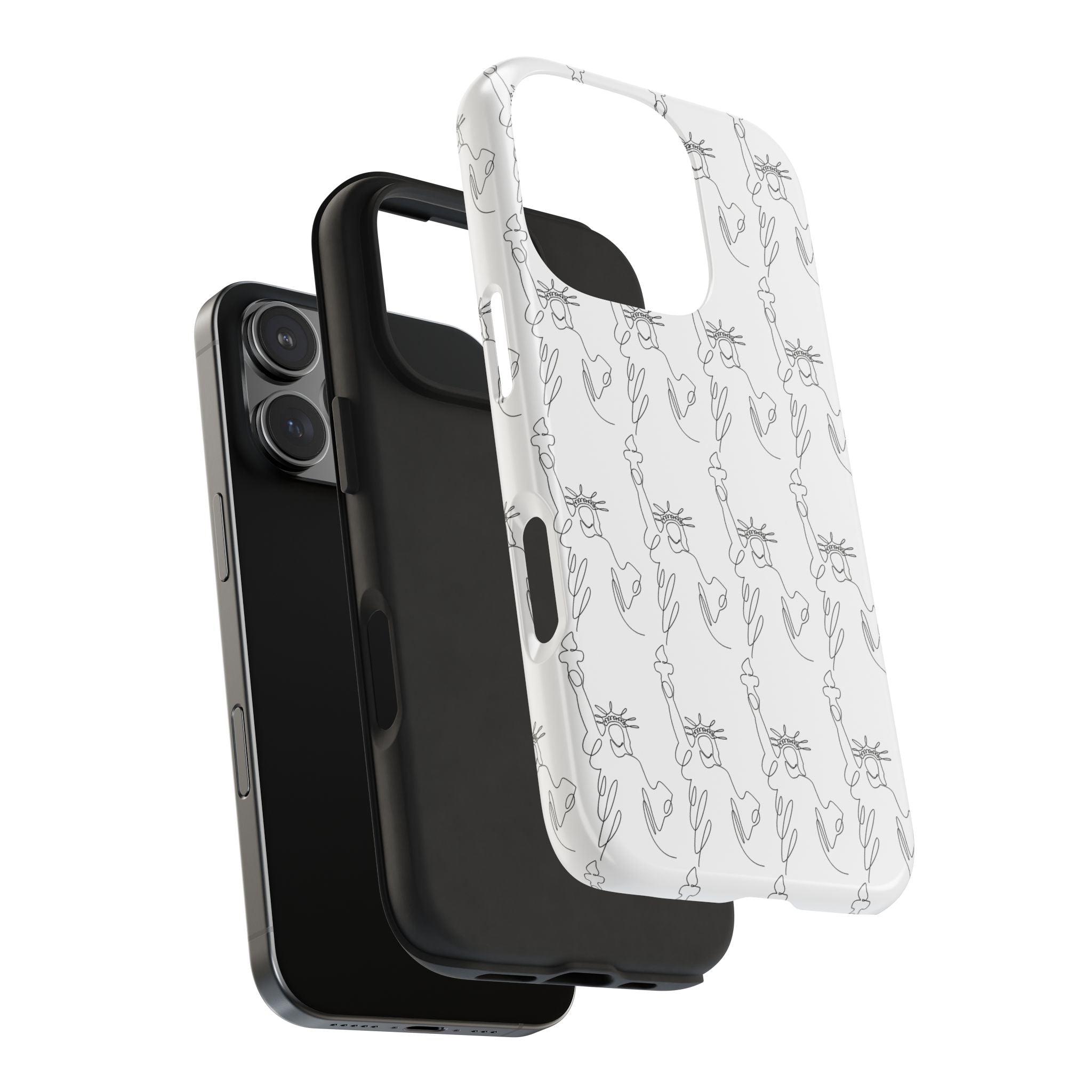 Statue of Liberty Sketch Tough Phone Case — Minimal Patriotic iPhone Cover