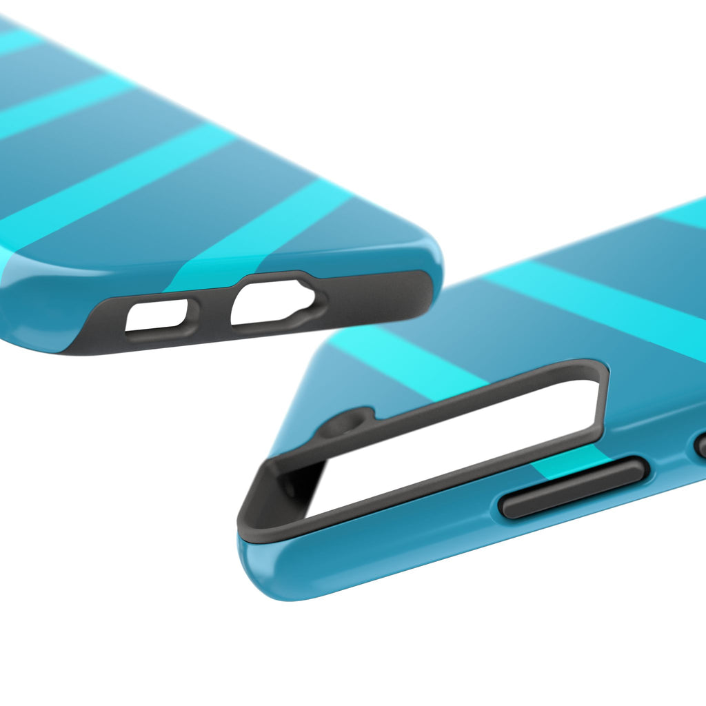 Tough Phone Case — Blue Diagonal Stripe Shockproof Cover
