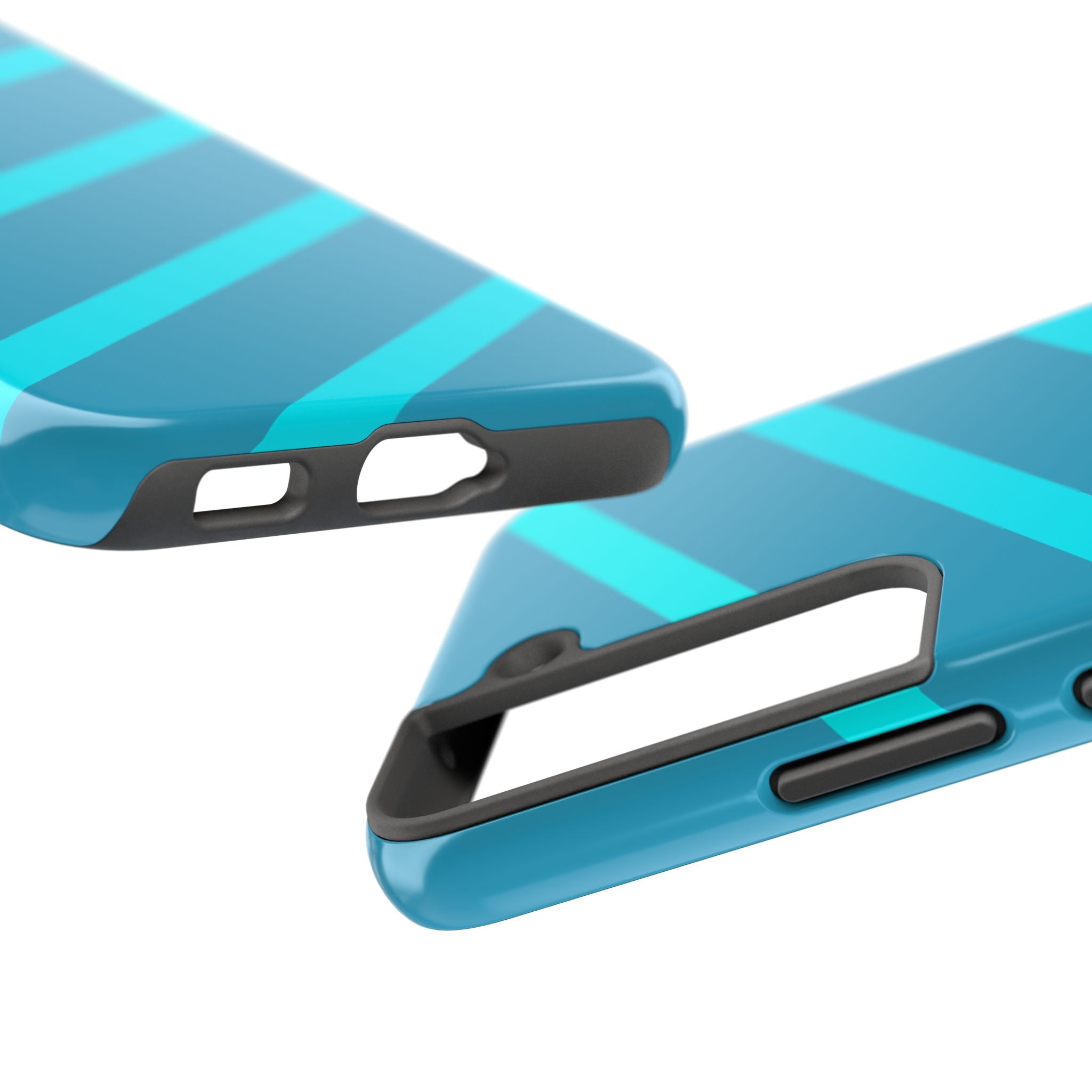 Tough Phone Case — Blue Diagonal Stripe Shockproof Cover