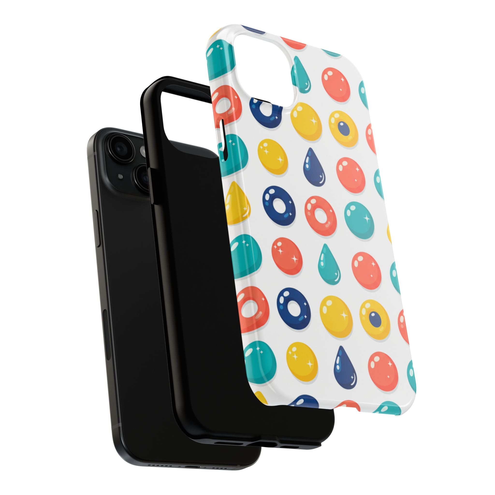 Colorful Candy Dot Tough Phone Case — Bright Retro Polka Drop Design