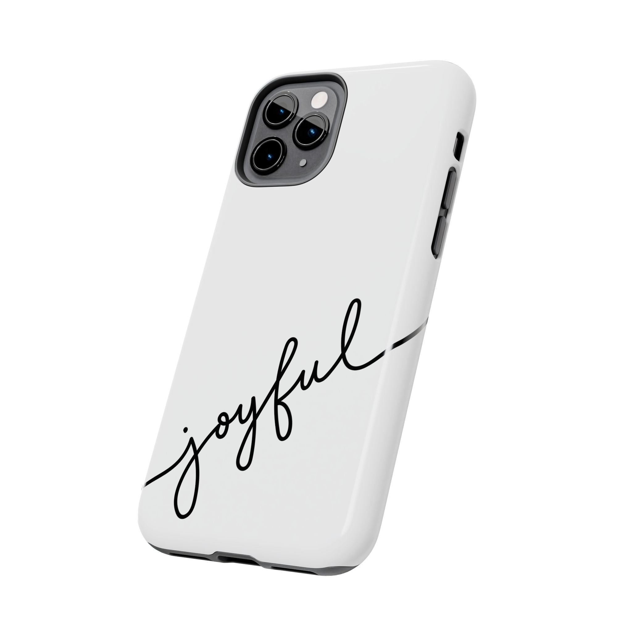 Joyful Tough Phone Case — Minimal Script Protective Phone Cover