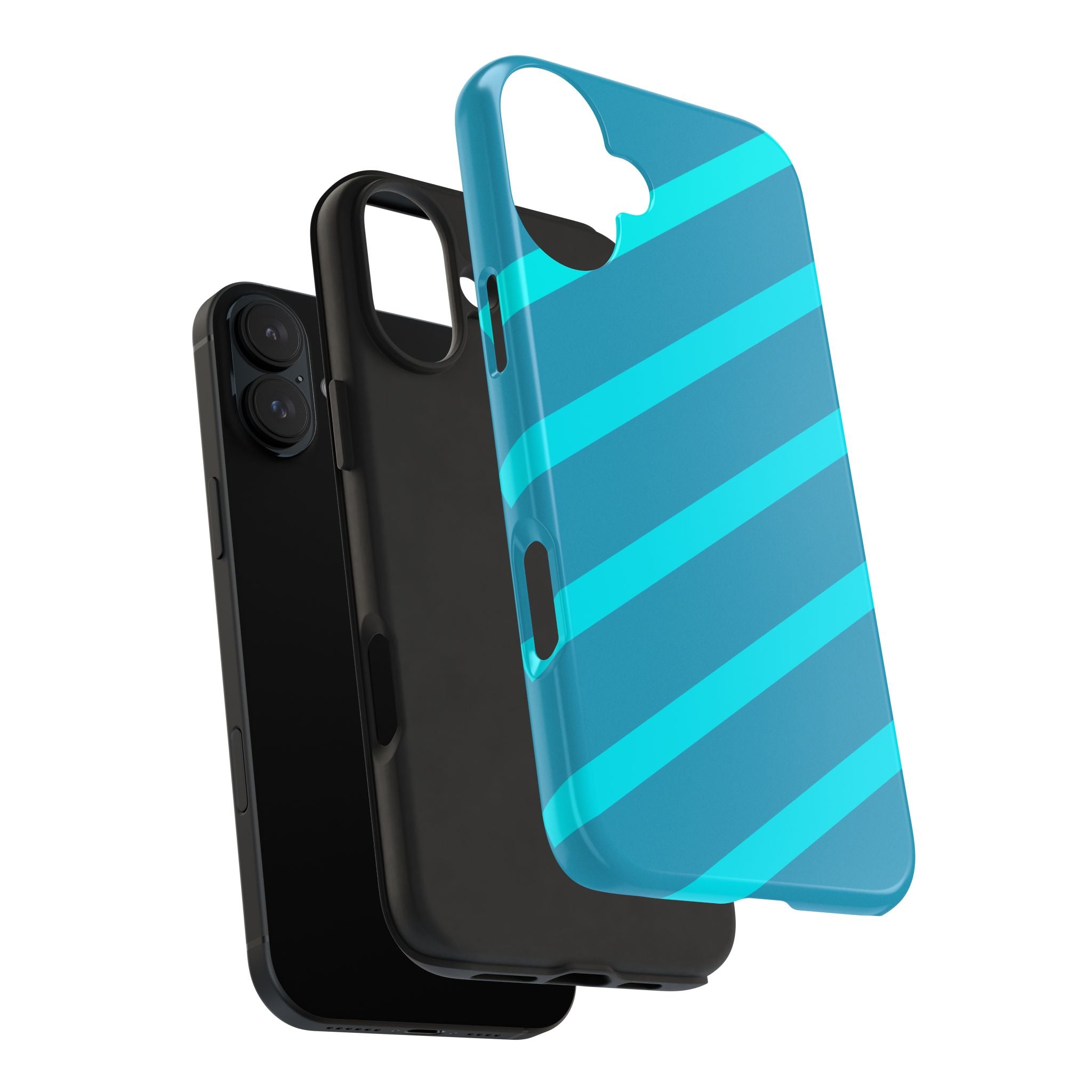 Tough Phone Case — Blue Diagonal Stripe Shockproof Cover