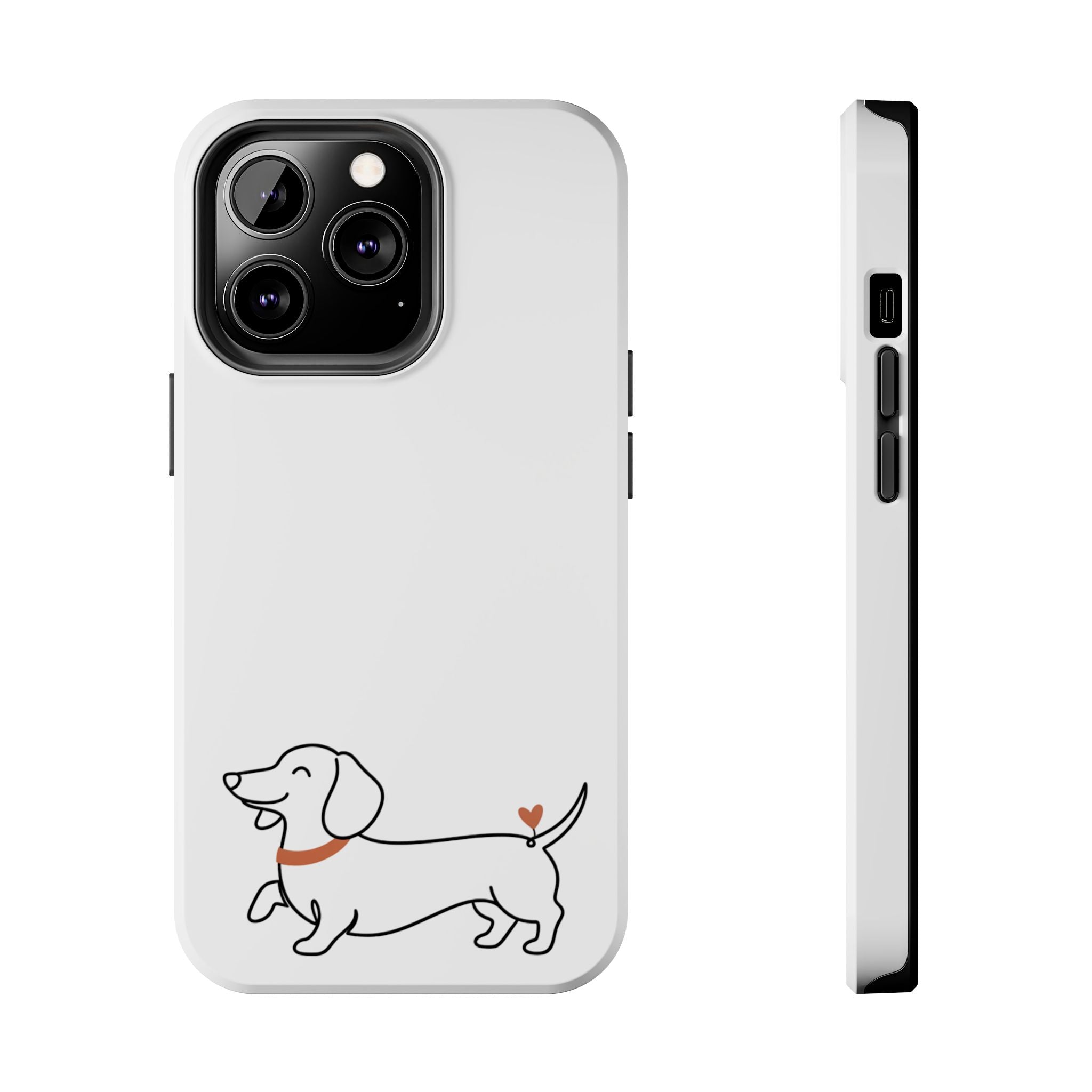 Dachshund Heart Tough Phone Case – Cute Wiener Dog Protective Phone Cover
