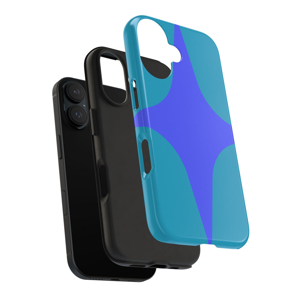 Teal & Indigo Starburst Tough Phone Case — Durable Protective Phone Case