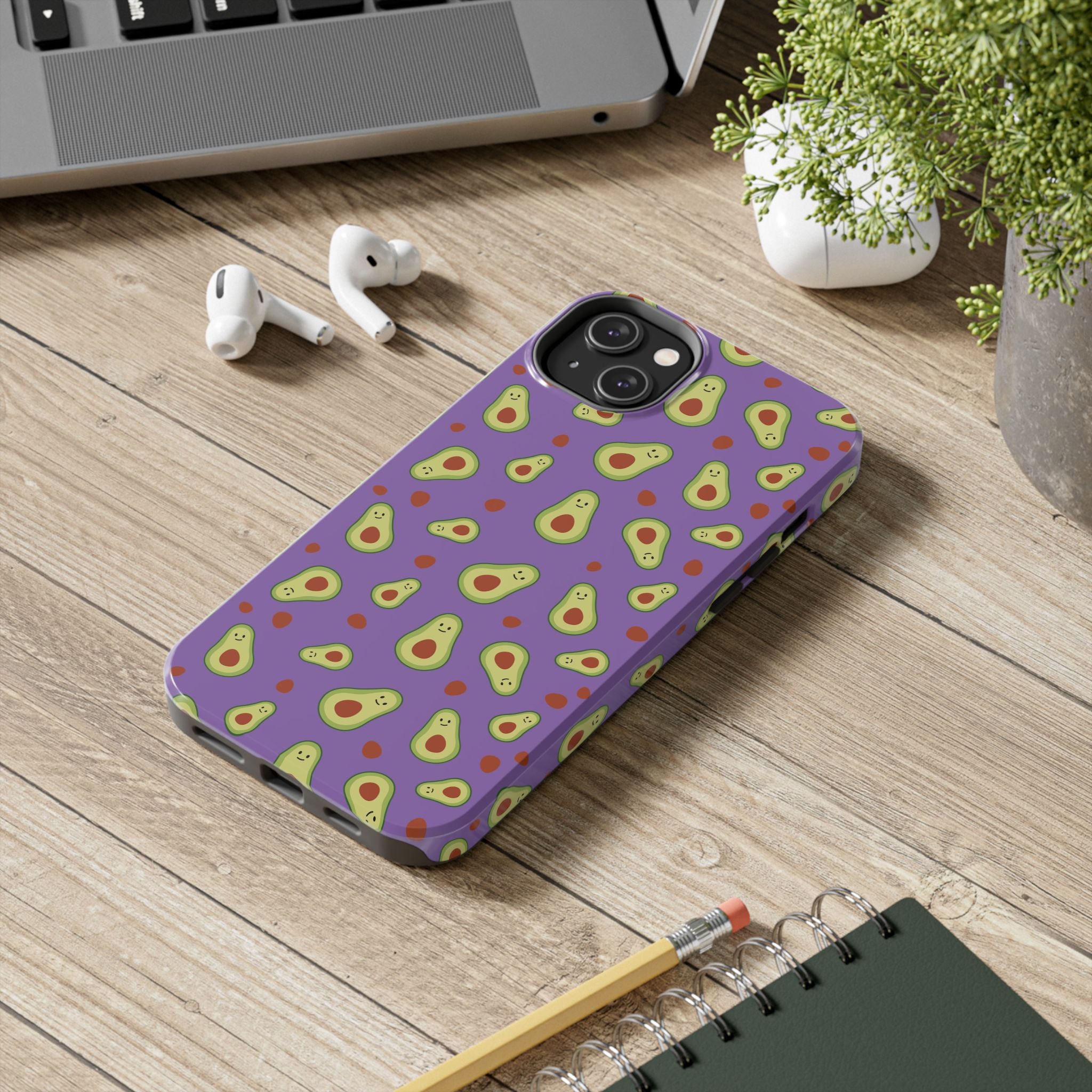 Avocado Pattern Tough Phone Case — Cute Purple Avocado Phone Cover