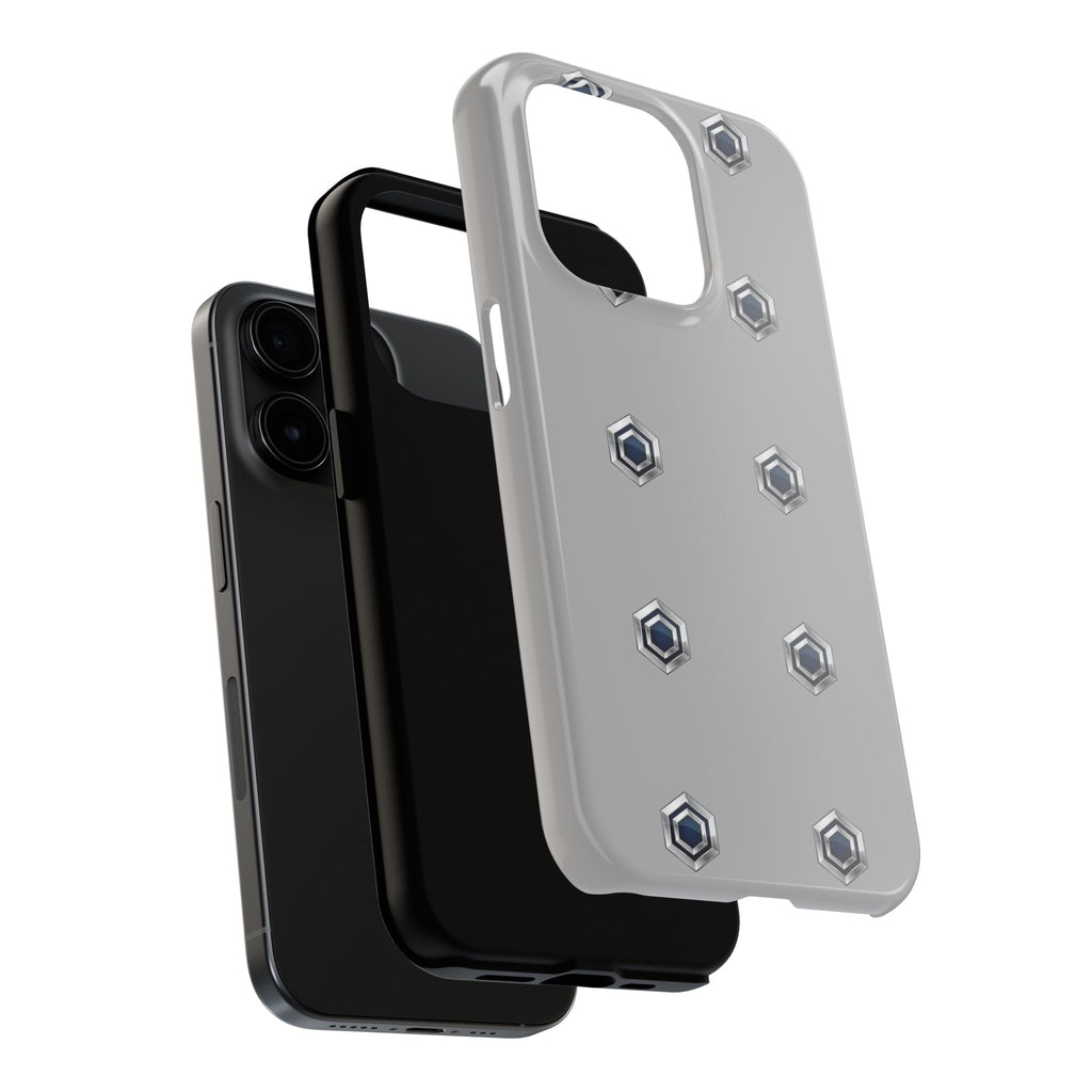Tough Phone Case — Minimal Hex Rivet Armor (Gray)
