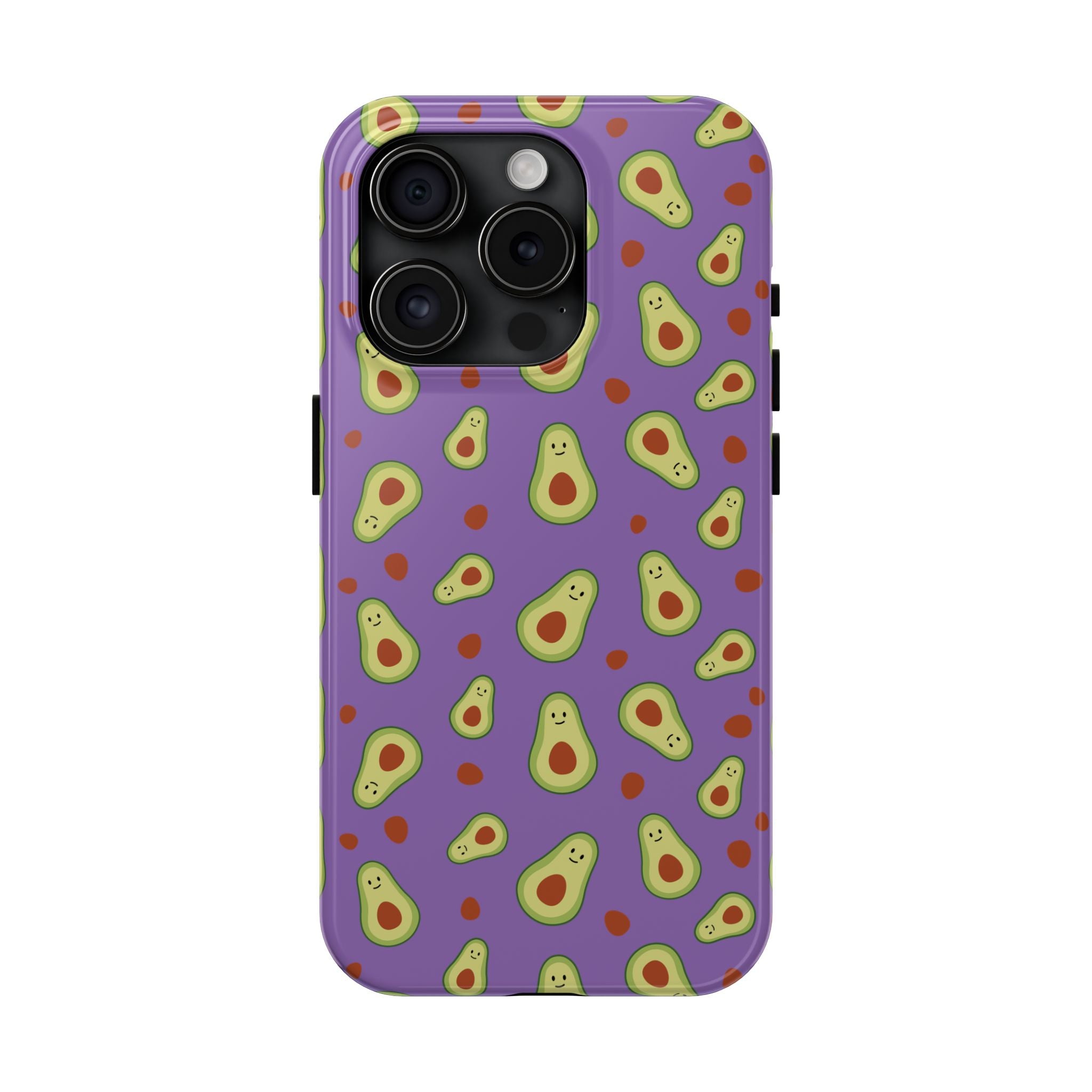 Avocado Pattern Tough Phone Case — Cute Purple Avocado Phone Cover