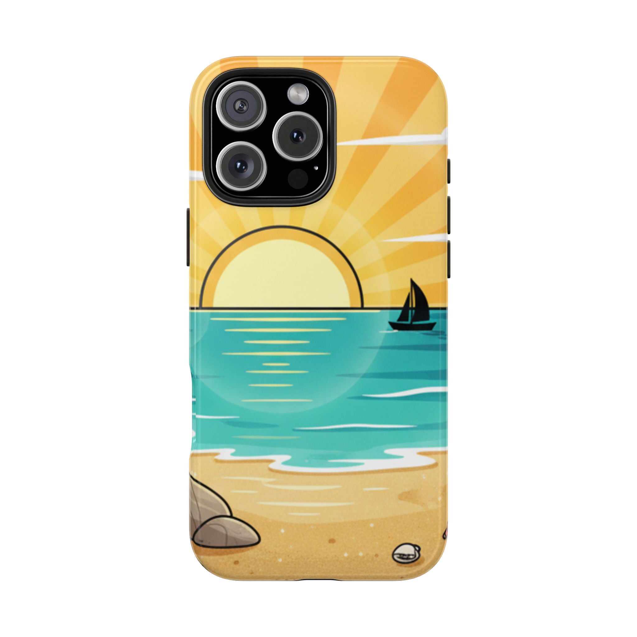 Tough Phone Case — Sunset Beach Sailboat Design