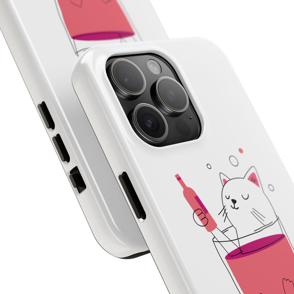 Cat Wine Phone Case — Cute Cat in Wine Glass Protective Case