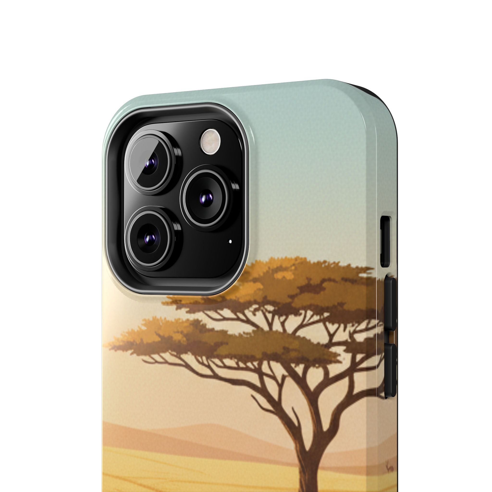 Safari Sunset Tough Phone Case — African Savanna Tree Design