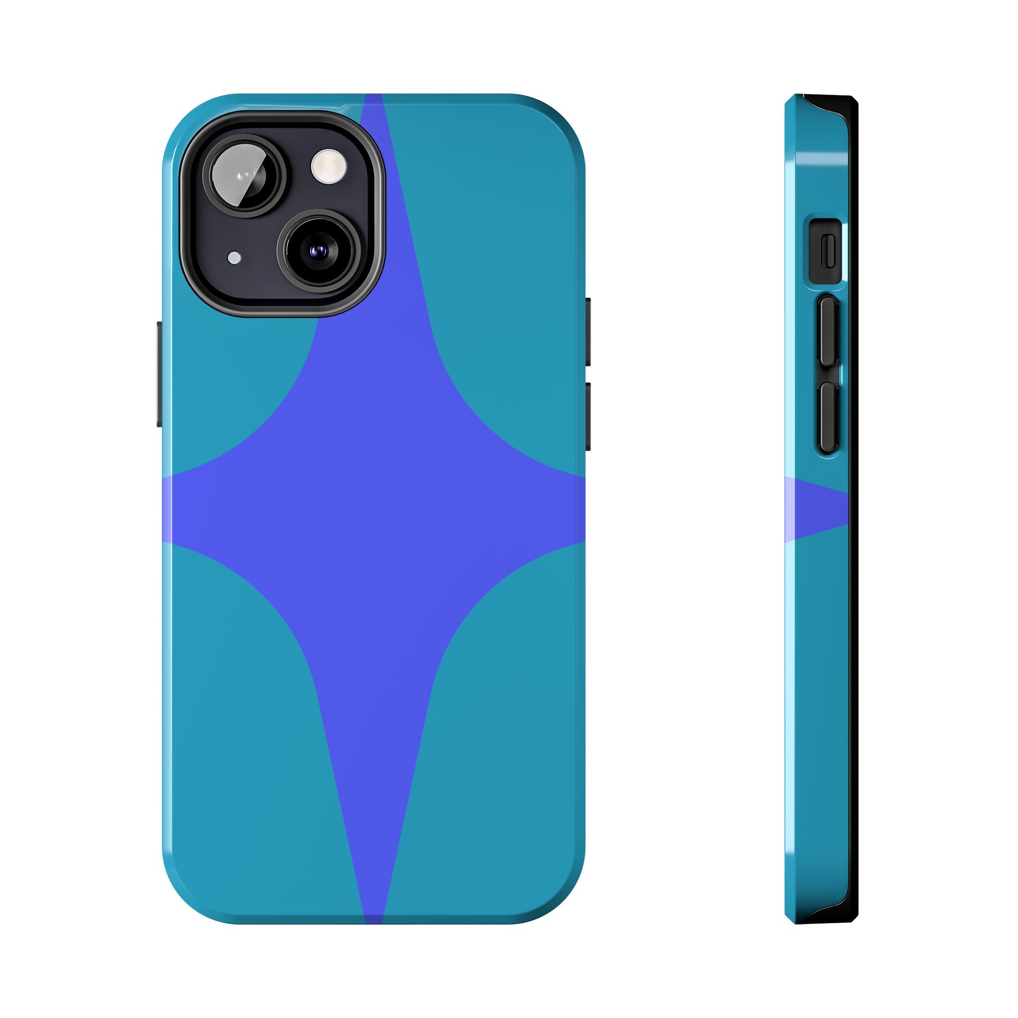 Teal & Indigo Starburst Tough Phone Case — Durable Protective Phone Case