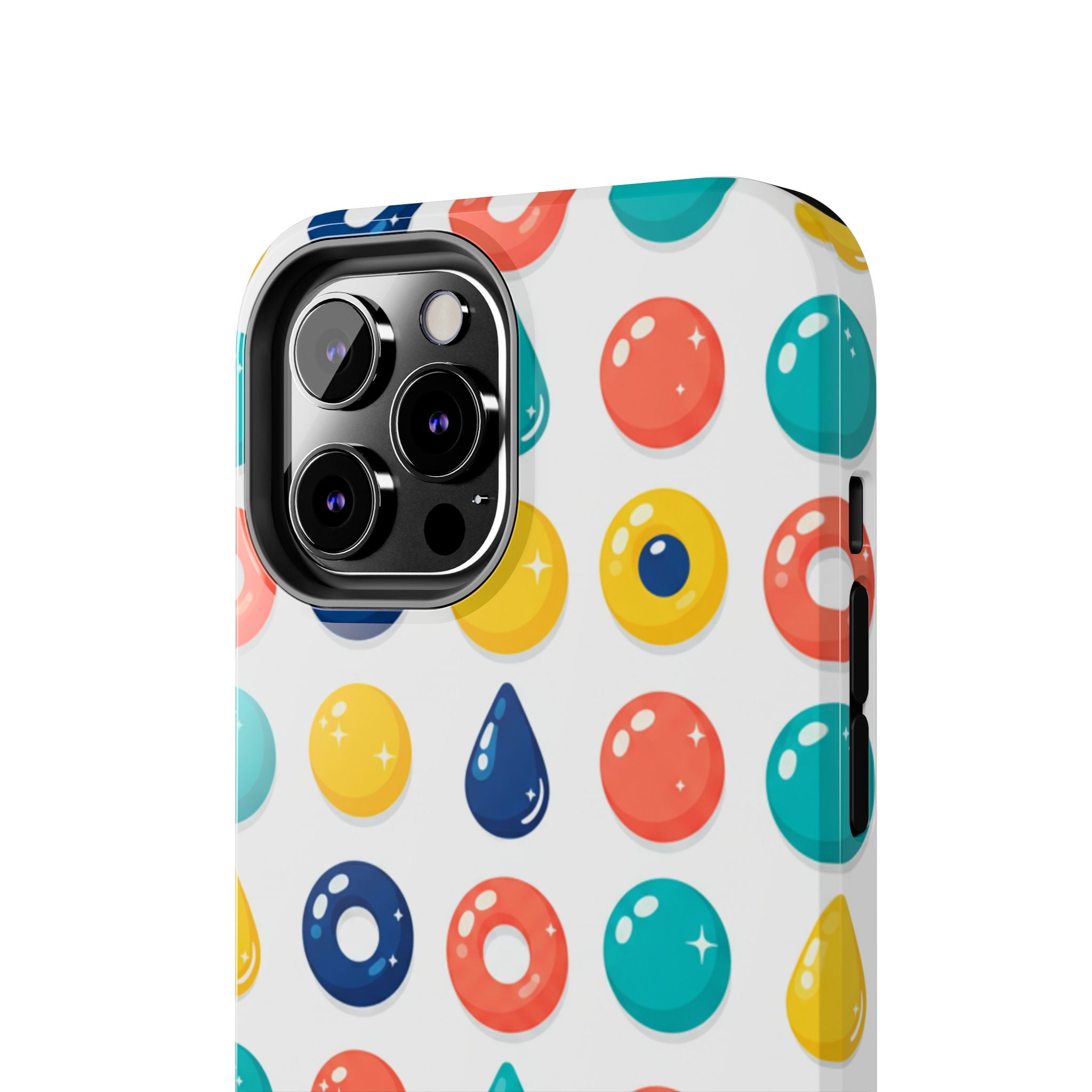 Colorful Candy Dot Tough Phone Case — Bright Retro Polka Drop Design