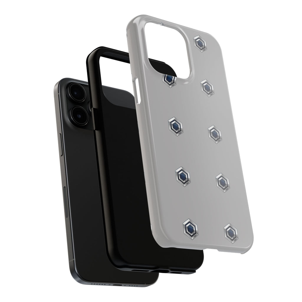 Tough Phone Case — Minimal Hex Rivet Armor (Gray)