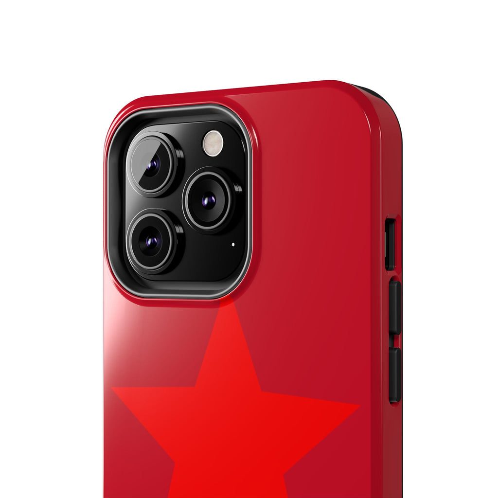 Red Star Tough Phone Case — Dual-Star Protective iPhone Cover