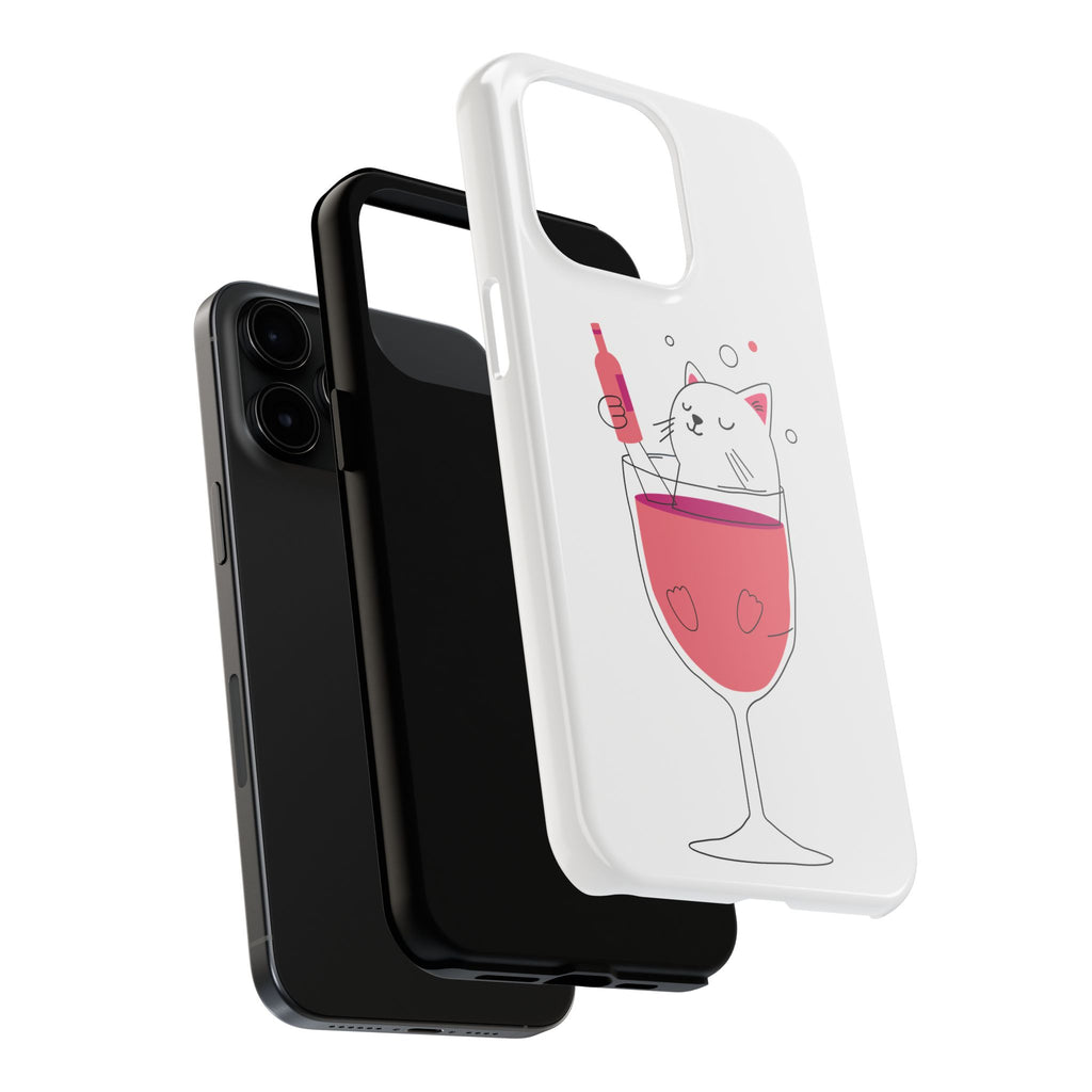Cat Wine Phone Case — Cute Cat in Wine Glass Protective Case