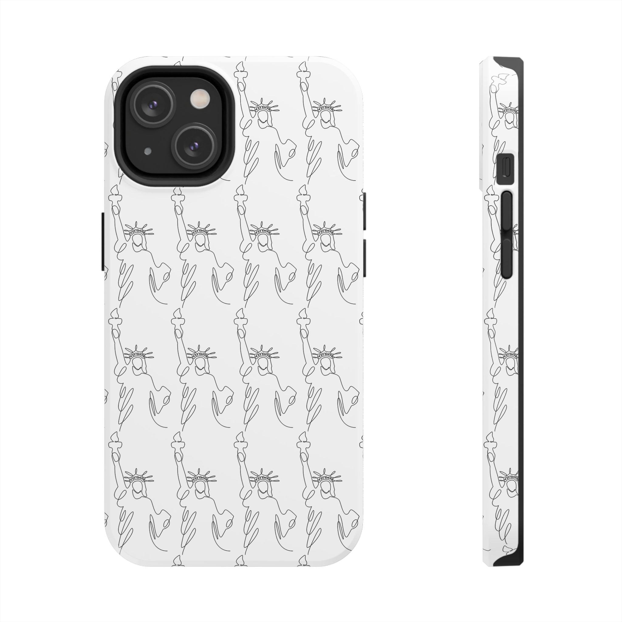 Statue of Liberty Sketch Tough Phone Case — Minimal Patriotic iPhone Cover