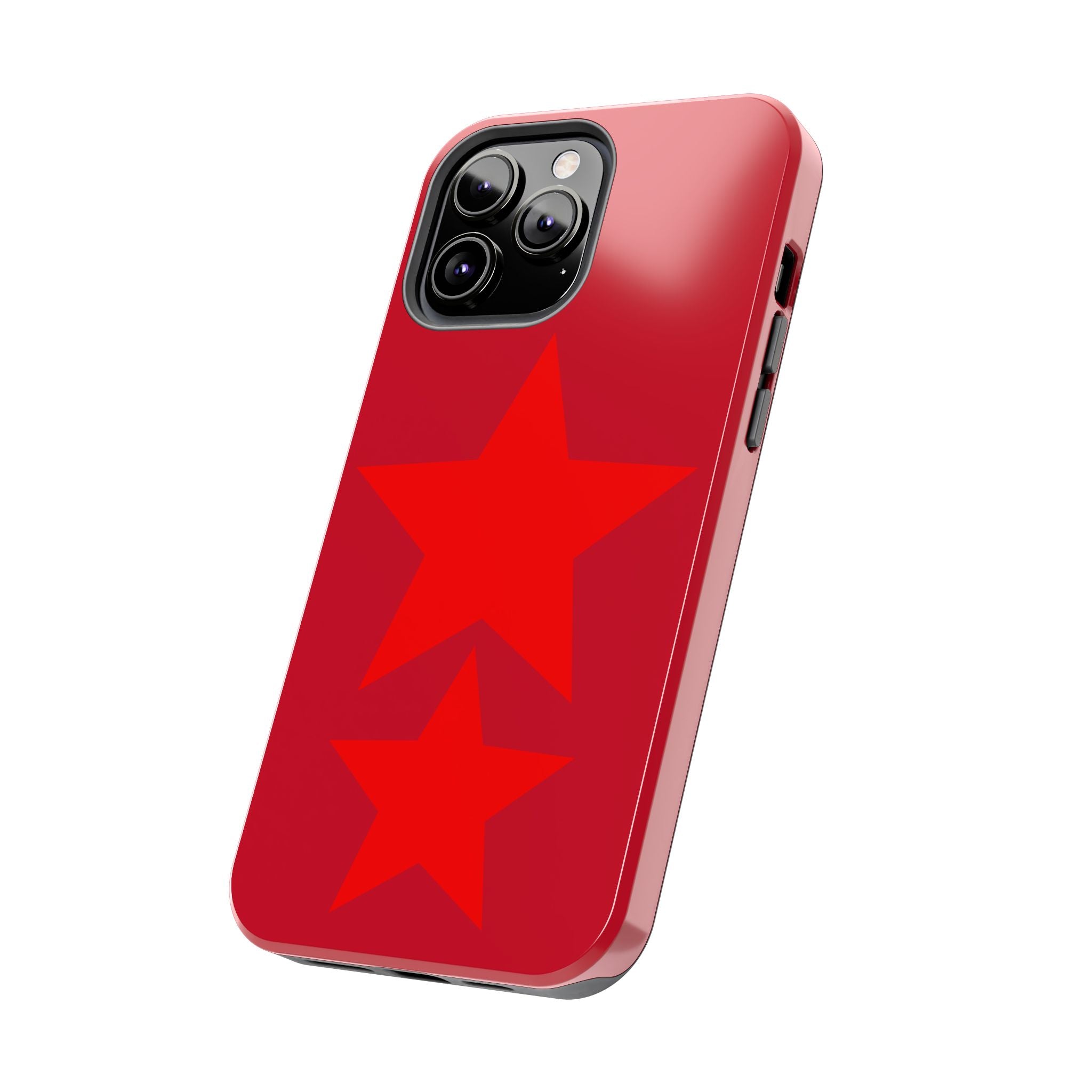 Red Star Tough Phone Case — Dual-Star Protective iPhone Cover
