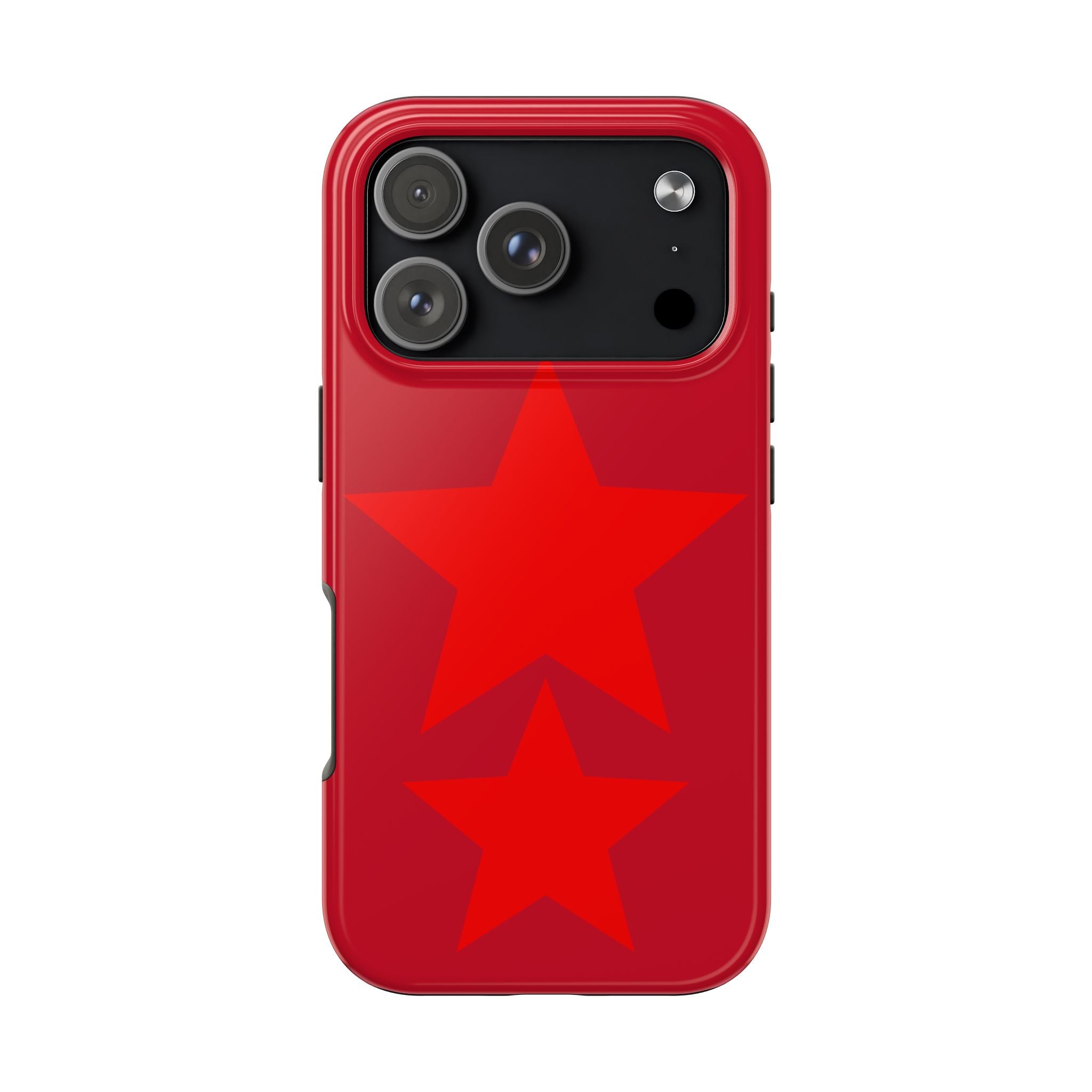 Red Star Tough Phone Case — Dual-Star Protective iPhone Cover