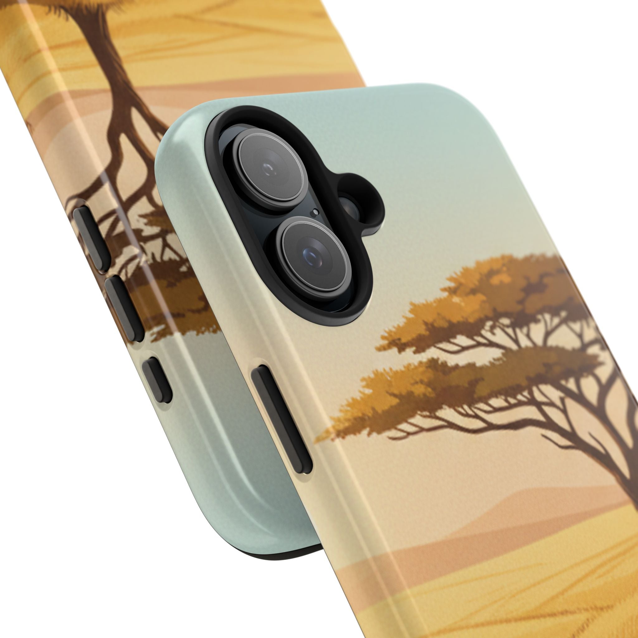 Safari Sunset Tough Phone Case — African Savanna Tree Design