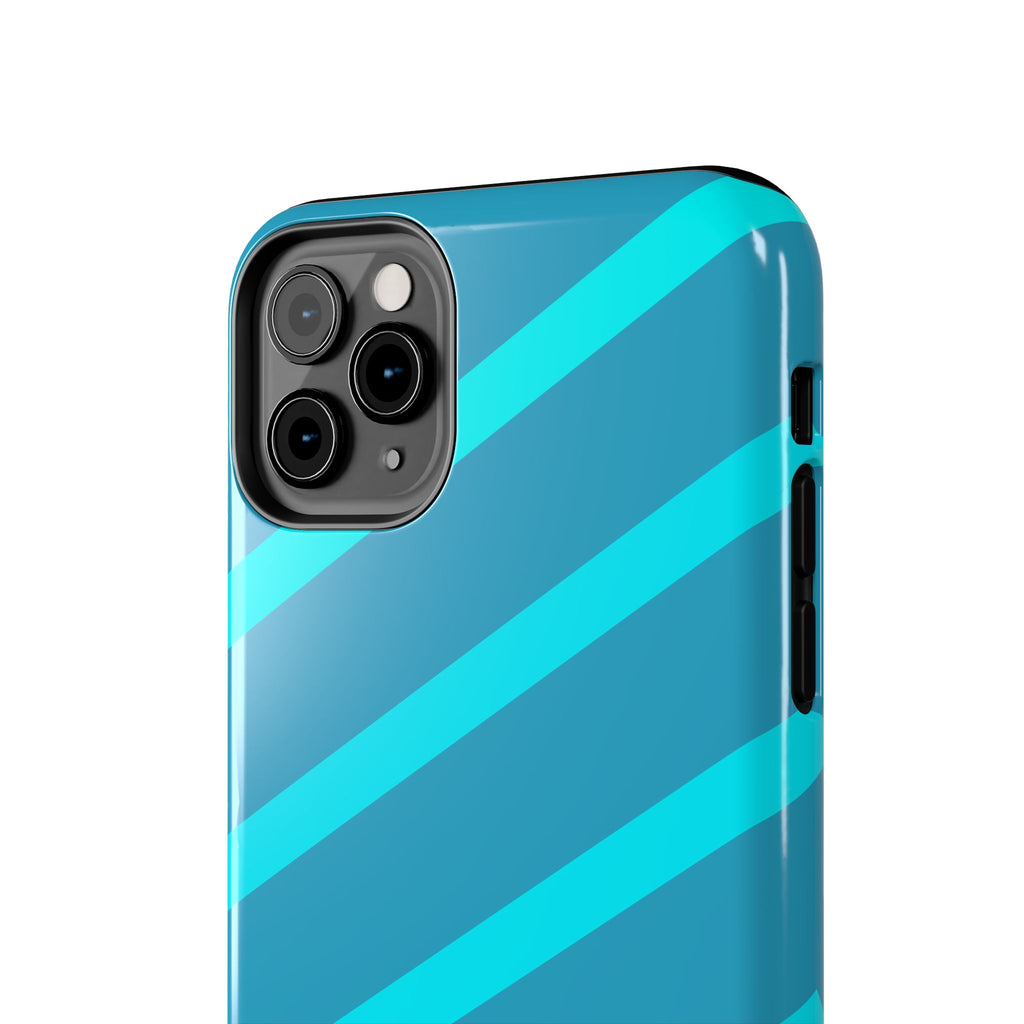 Tough Phone Case — Blue Diagonal Stripe Shockproof Cover