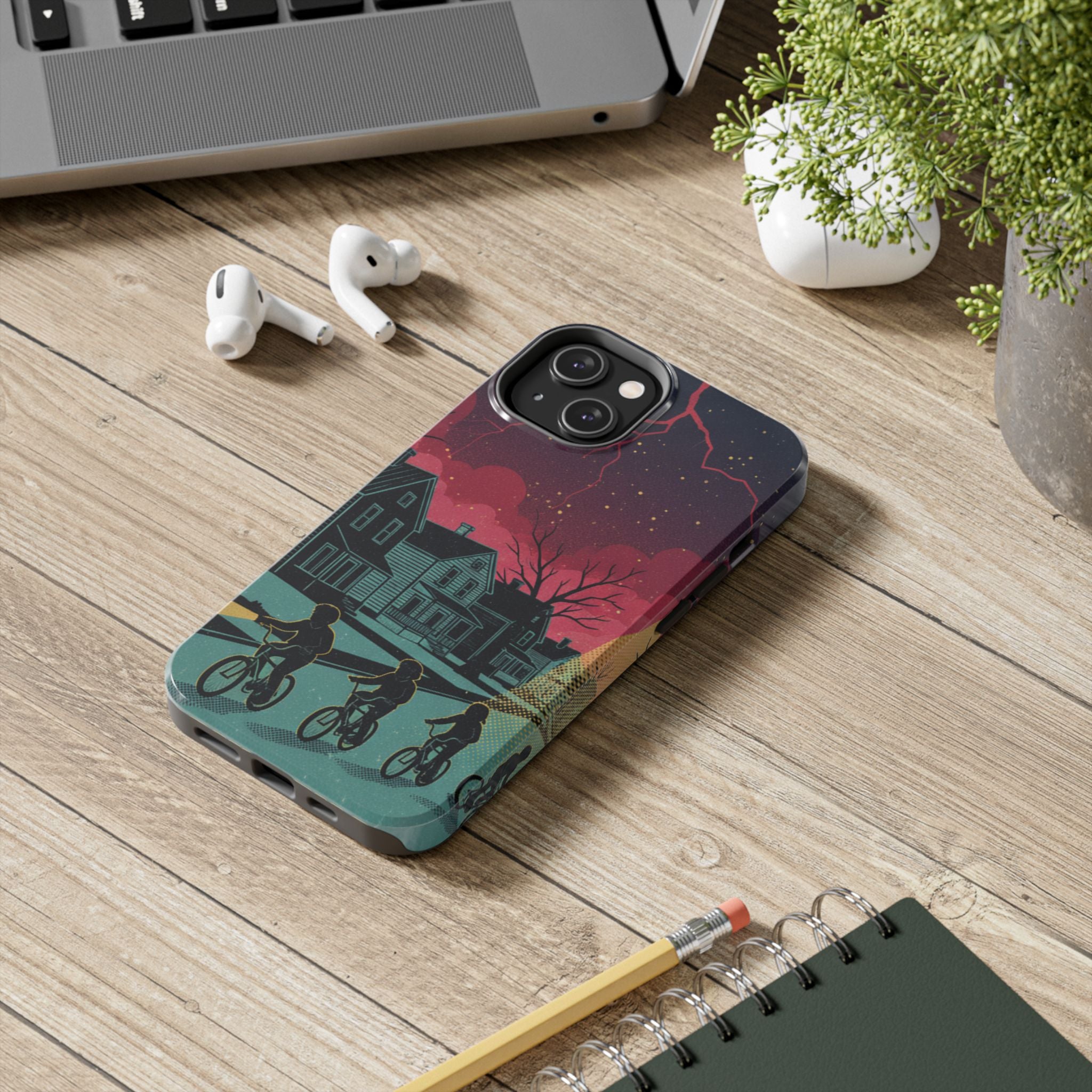 Tough Phone Case — Nostalgic Night Bike Ride Sky Design
