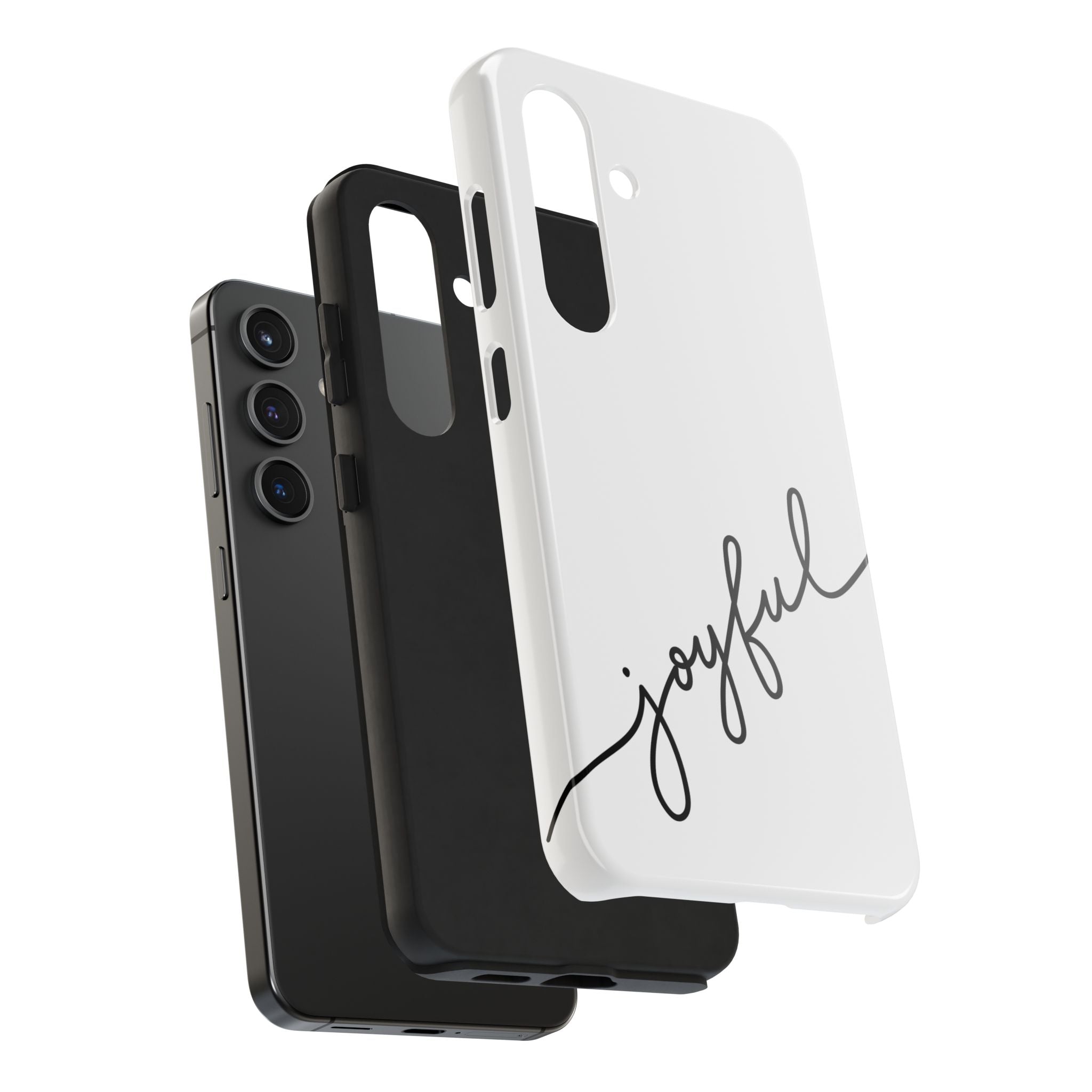 Joyful Tough Phone Case — Minimal Script Protective Phone Cover