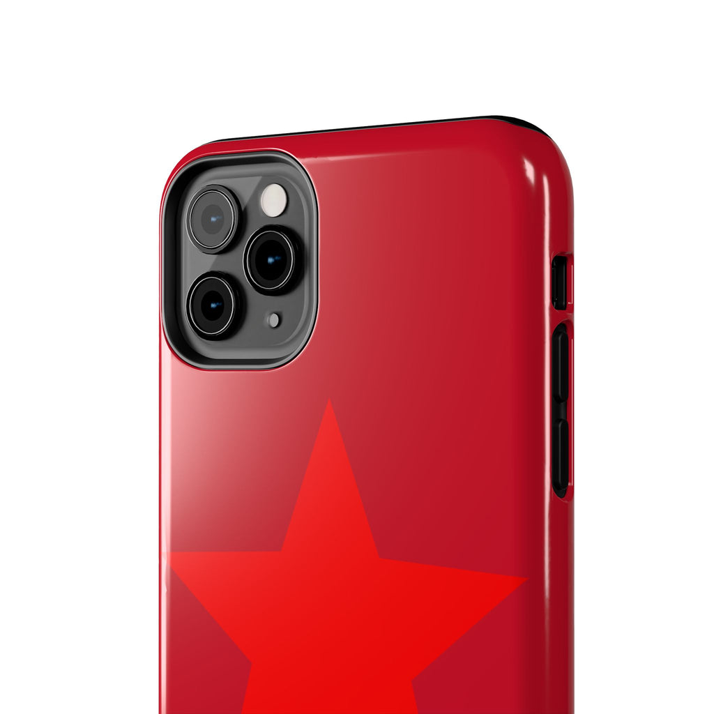 Red Star Tough Phone Case — Dual-Star Protective iPhone Cover