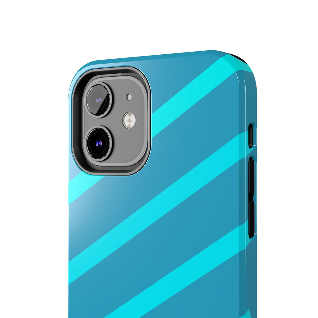 Tough Phone Case — Blue Diagonal Stripe Shockproof Cover