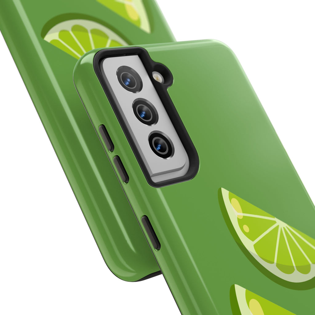 Lime Slice Tough Phone Case — Bright Green Citrus Protective Cover