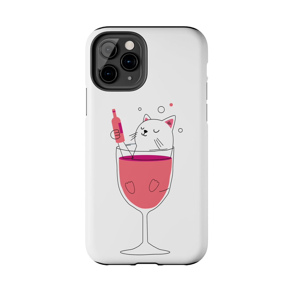 Cat Wine Phone Case — Cute Cat in Wine Glass Protective Case