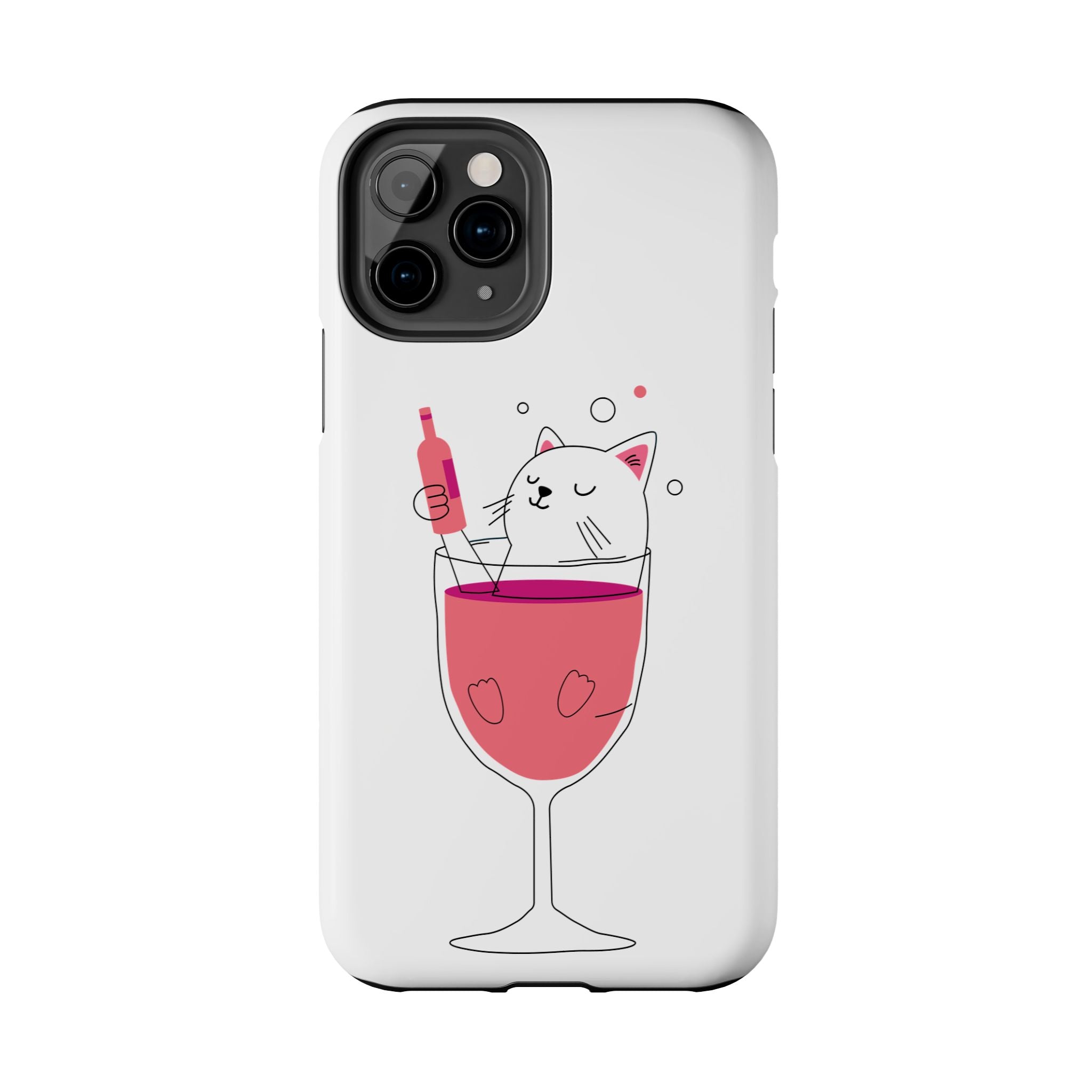 Cat Wine Phone Case — Cute Cat in Wine Glass Protective Case