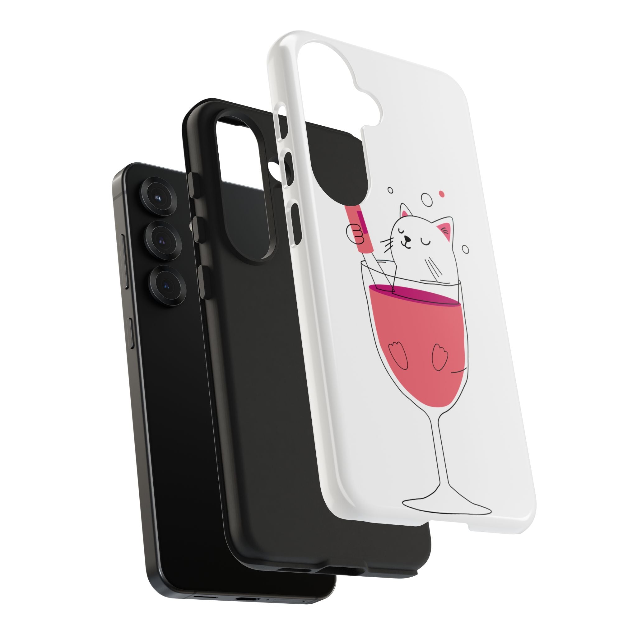 Cat Wine Phone Case — Cute Cat in Wine Glass Protective Case