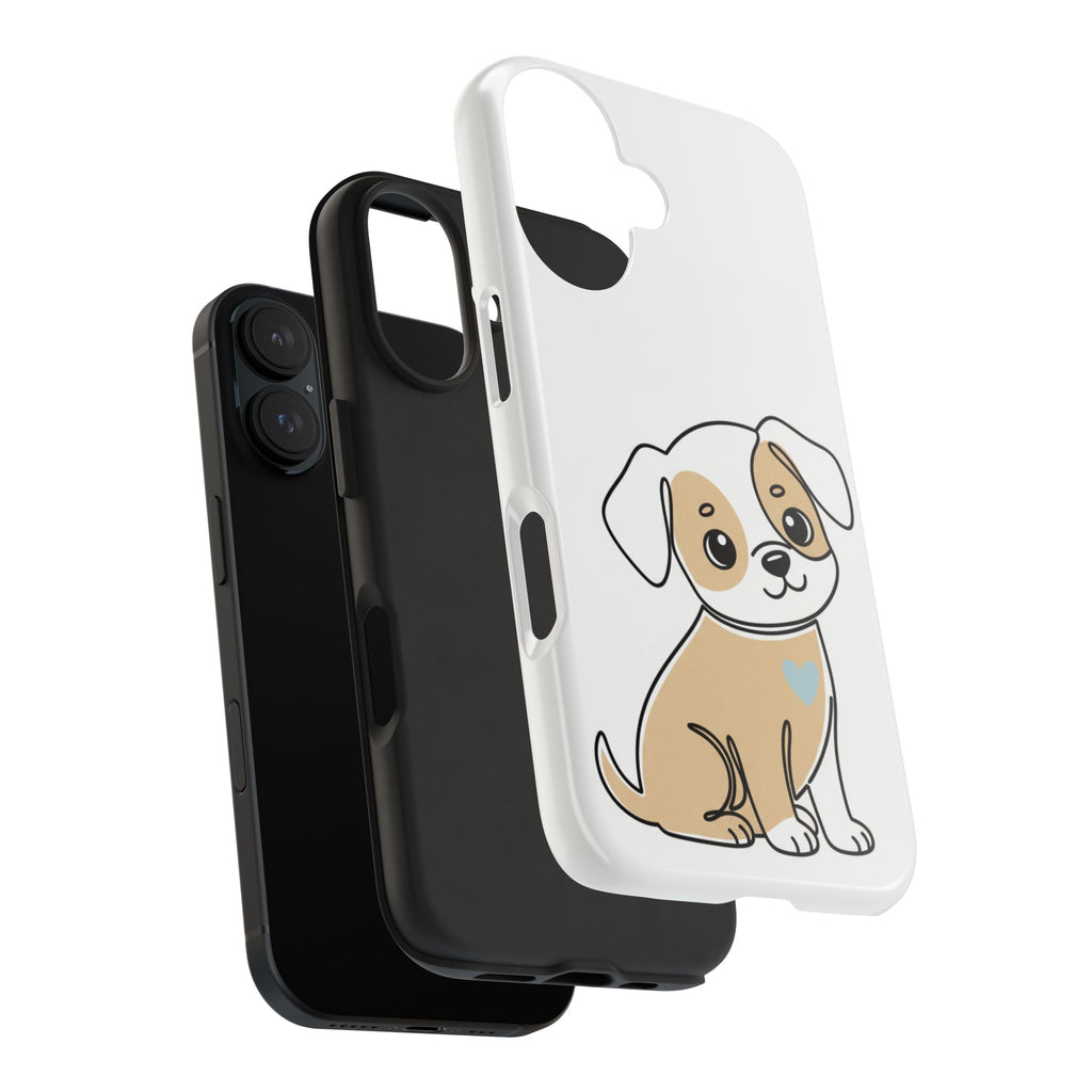 Cute Puppy Tough Phone Case – Cartoon Dog Protective Phone Cover