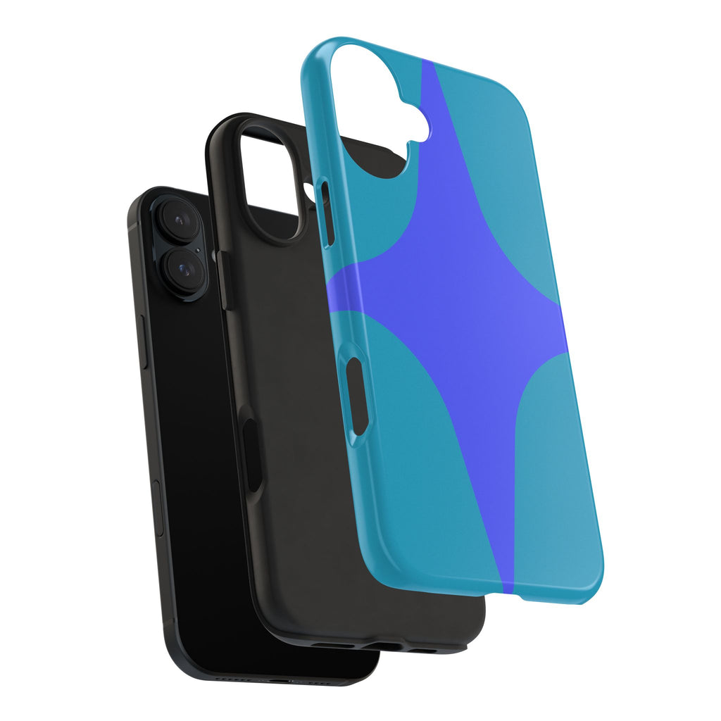 Teal & Indigo Starburst Tough Phone Case — Durable Protective Phone Case