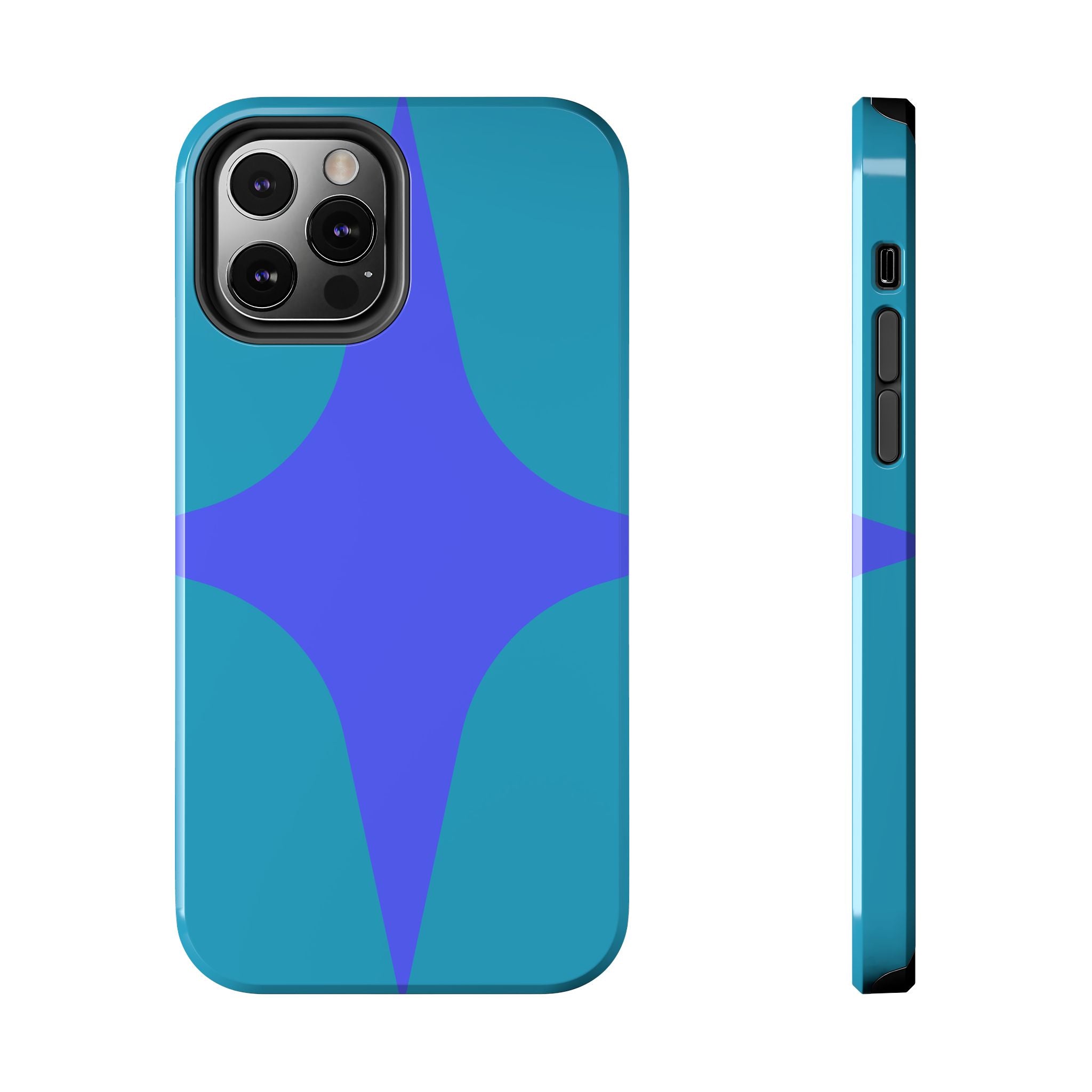 Teal & Indigo Starburst Tough Phone Case — Durable Protective Phone Case
