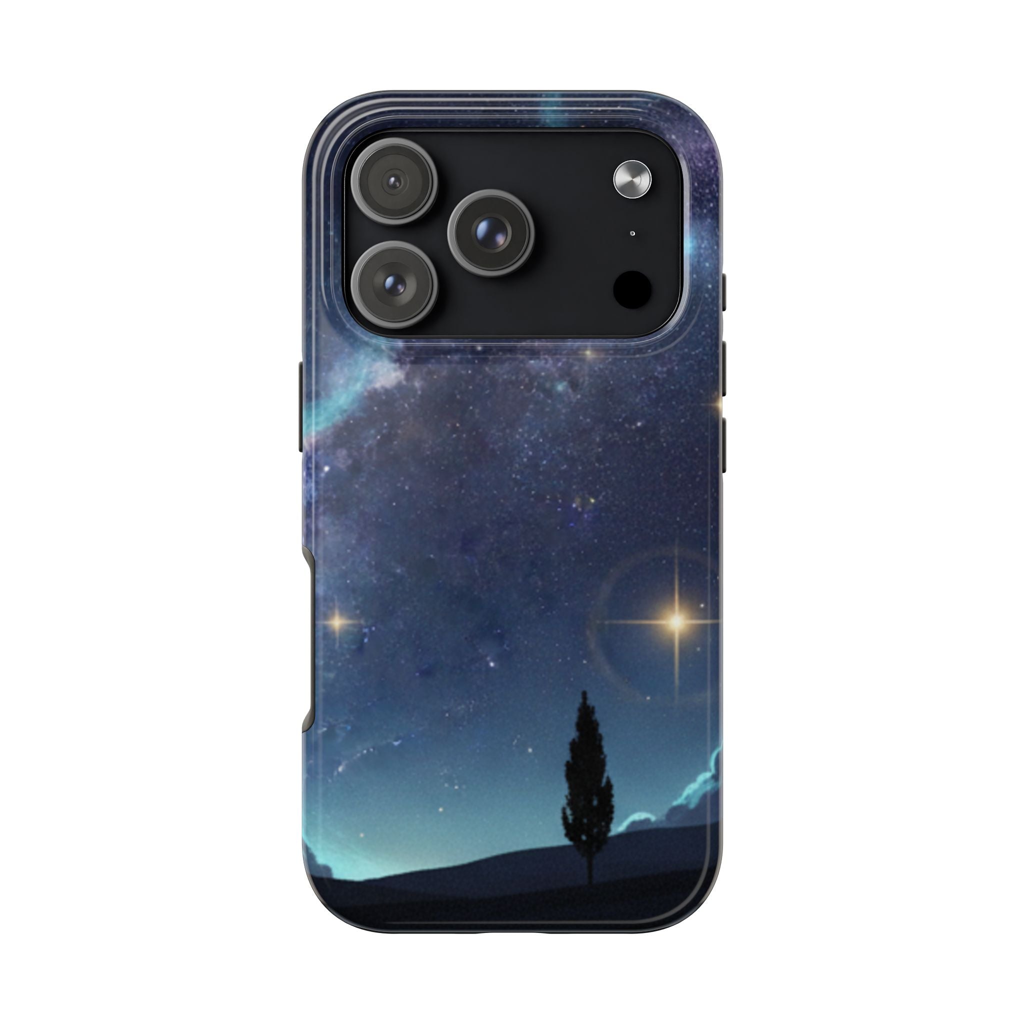 Galaxy Night Sky Tough Phone Case — Starry Landscape Protective Phone Cover