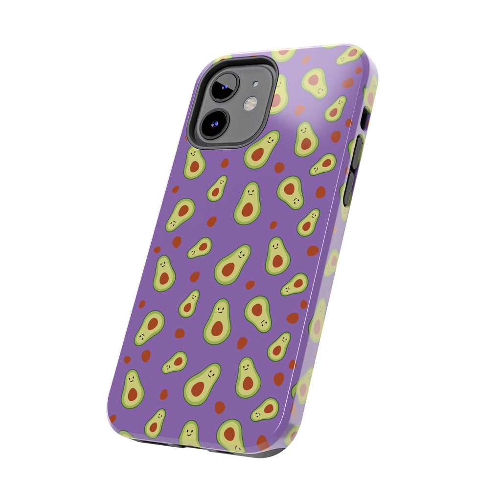 Avocado Pattern Tough Phone Case — Cute Purple Avocado Phone Cover