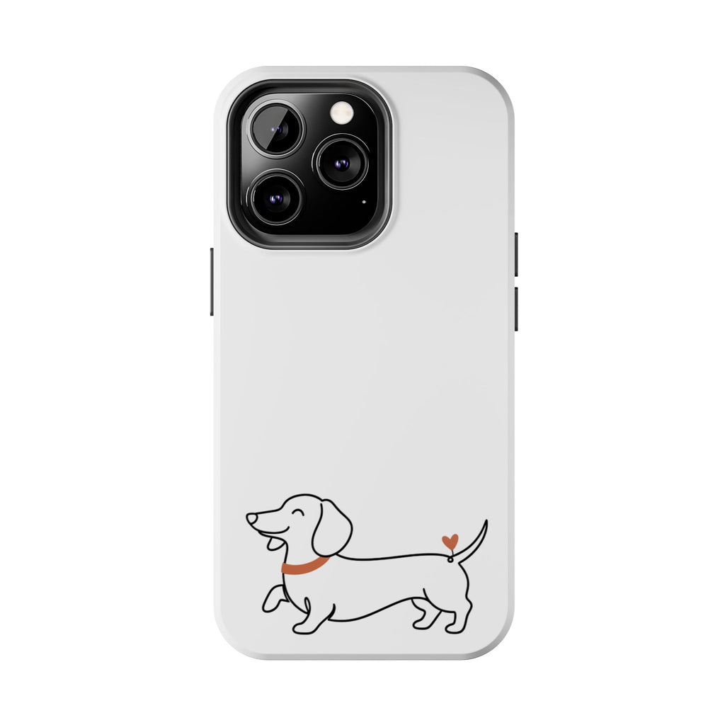 Dachshund Heart Tough Phone Case – Cute Wiener Dog Protective Phone Cover
