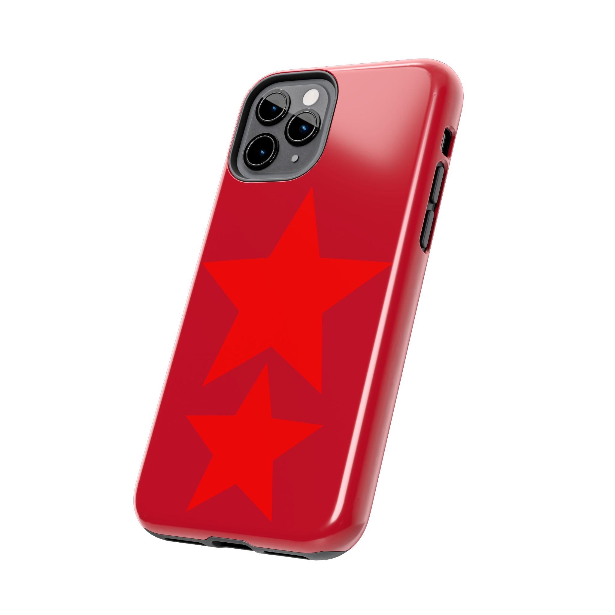 Red Star Tough Phone Case — Dual-Star Protective iPhone Cover