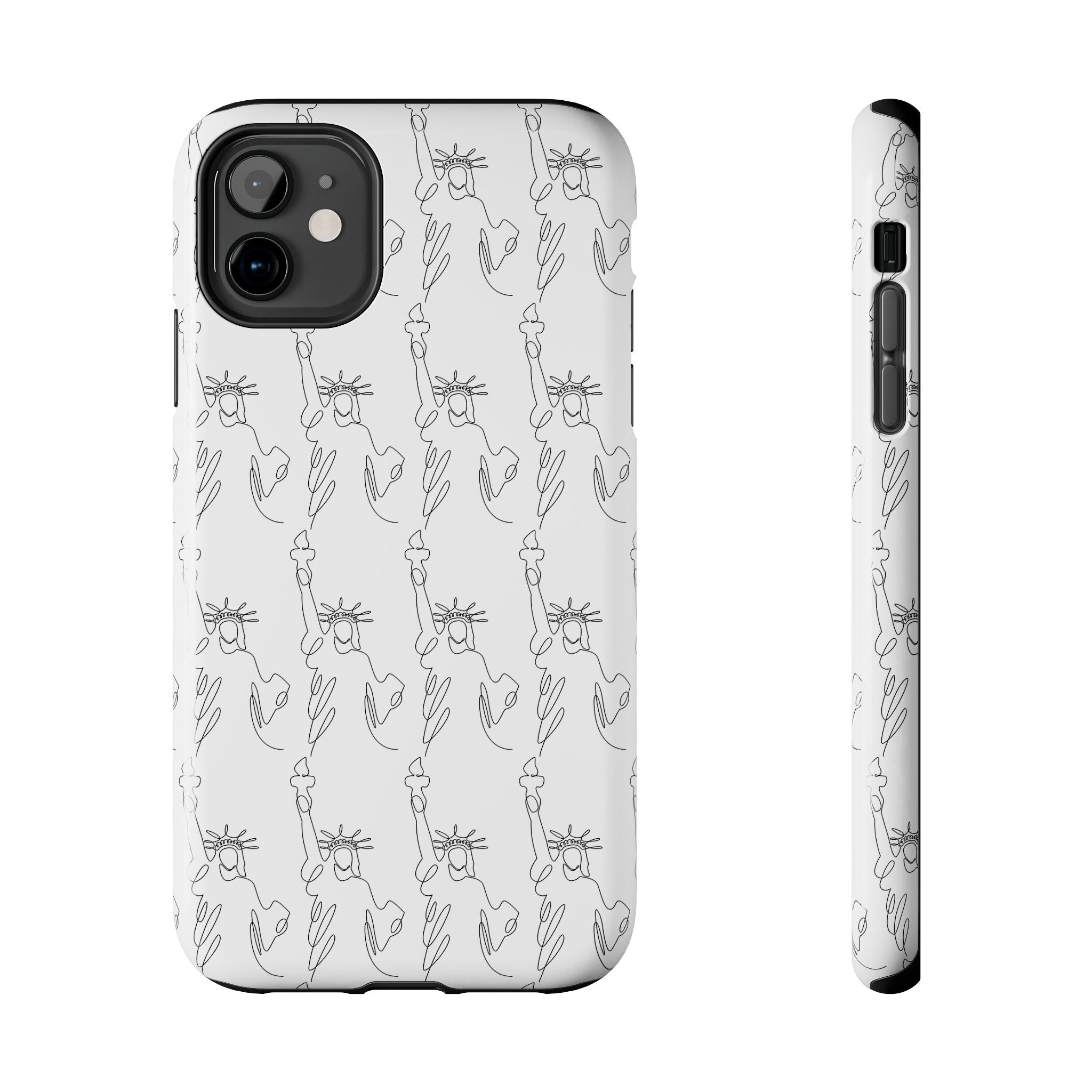 Statue of Liberty Sketch Tough Phone Case — Minimal Patriotic iPhone Cover