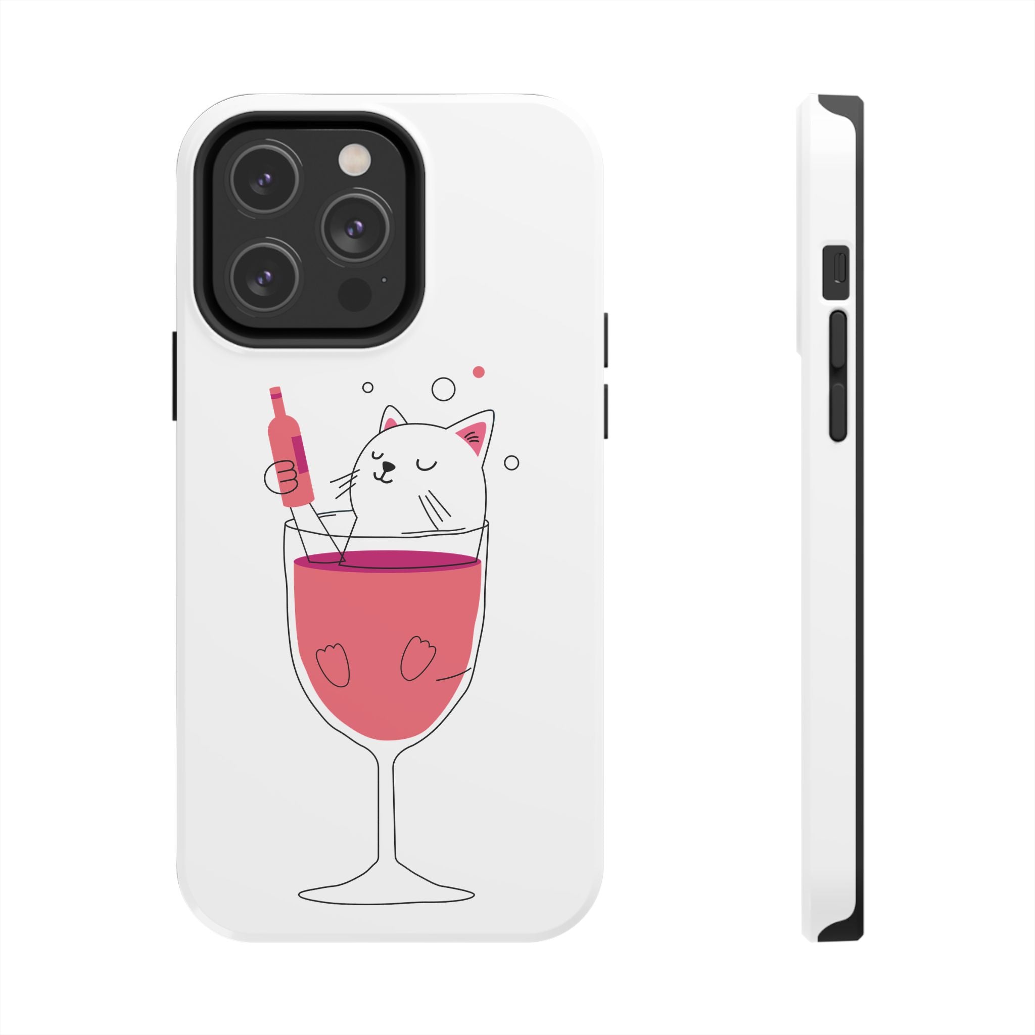 Cat Wine Phone Case — Cute Cat in Wine Glass Protective Case